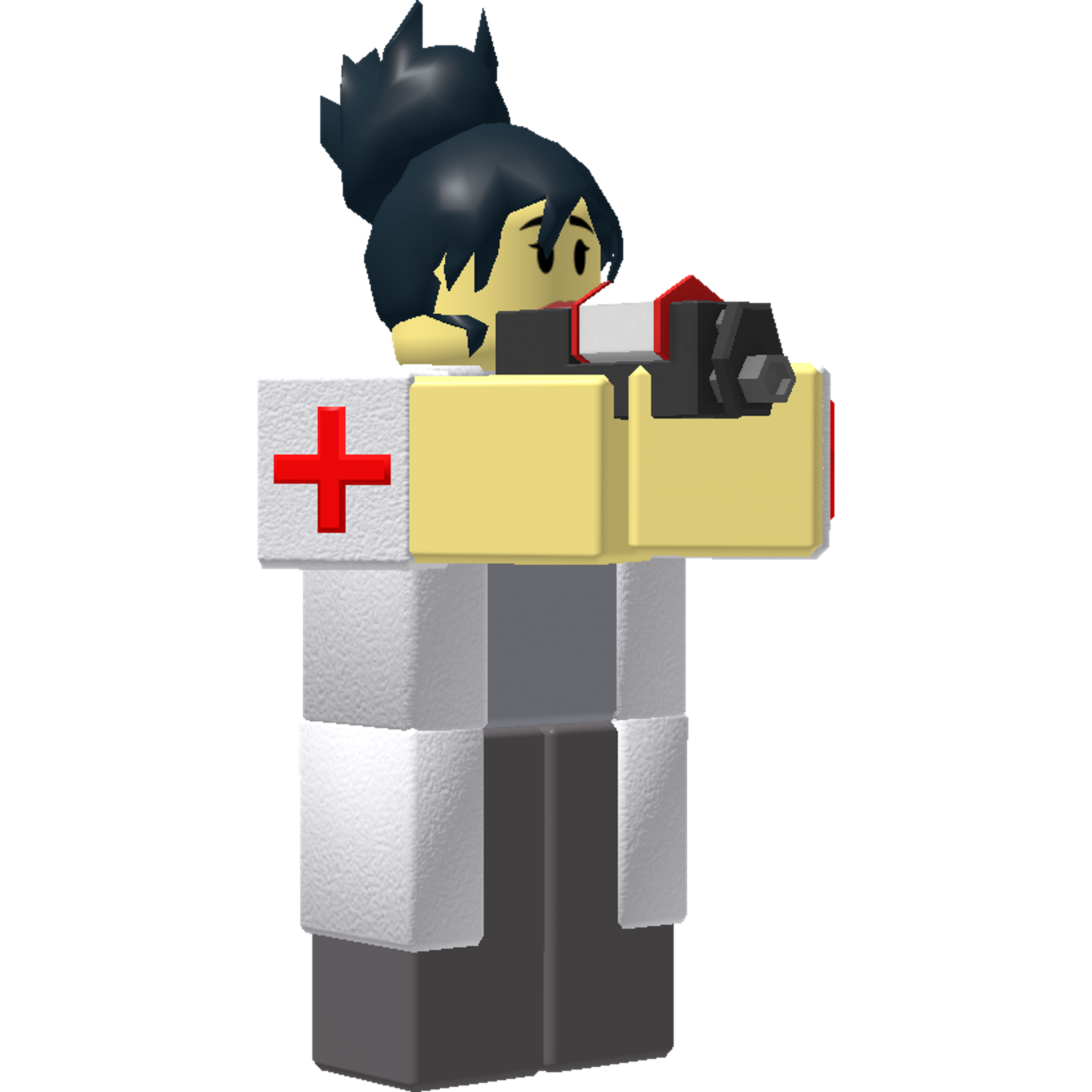 A cartoon-style medical character holding a first aid kit