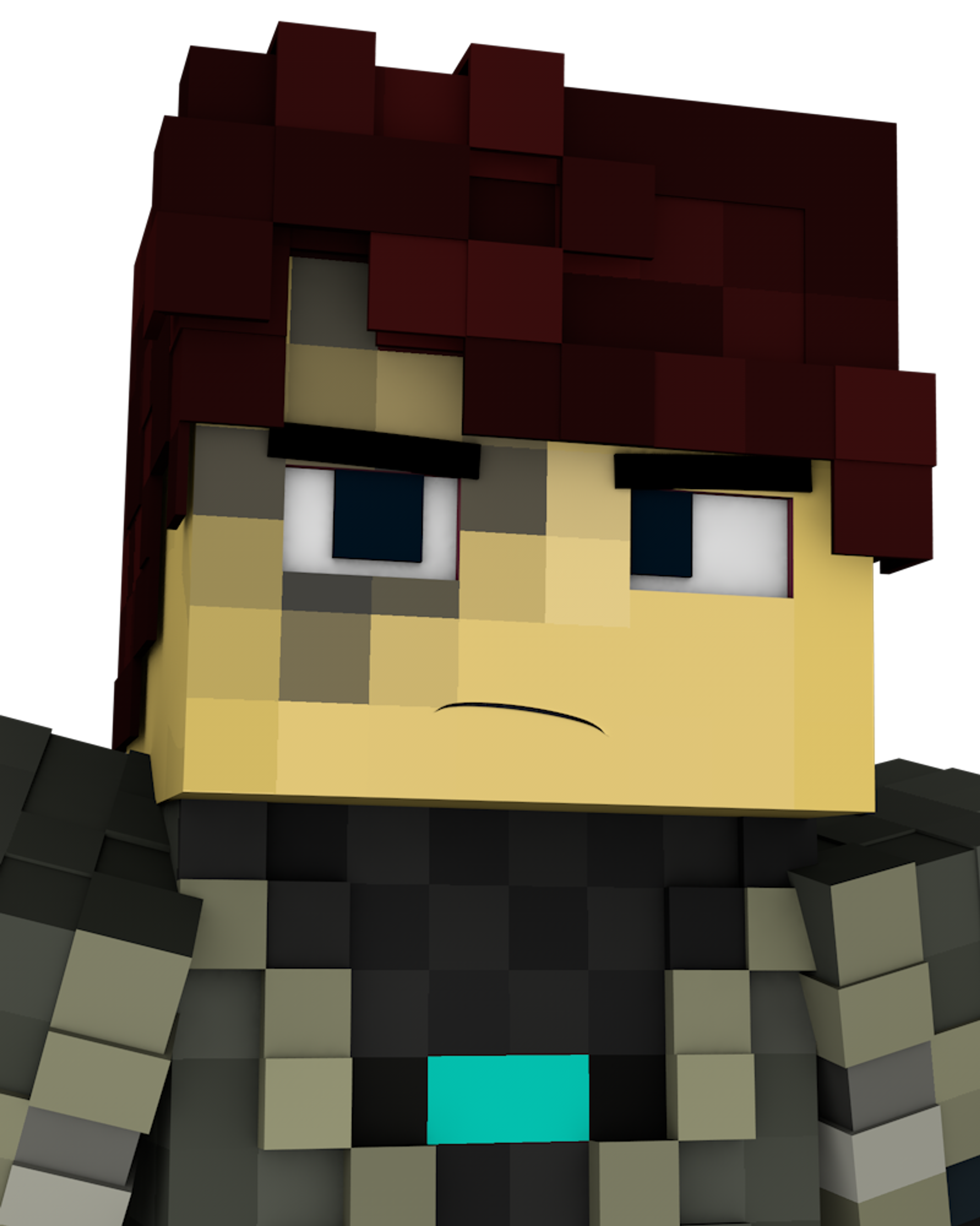 A pixel art character with a scarred face, olive hair, and a military or knight-like appearance.