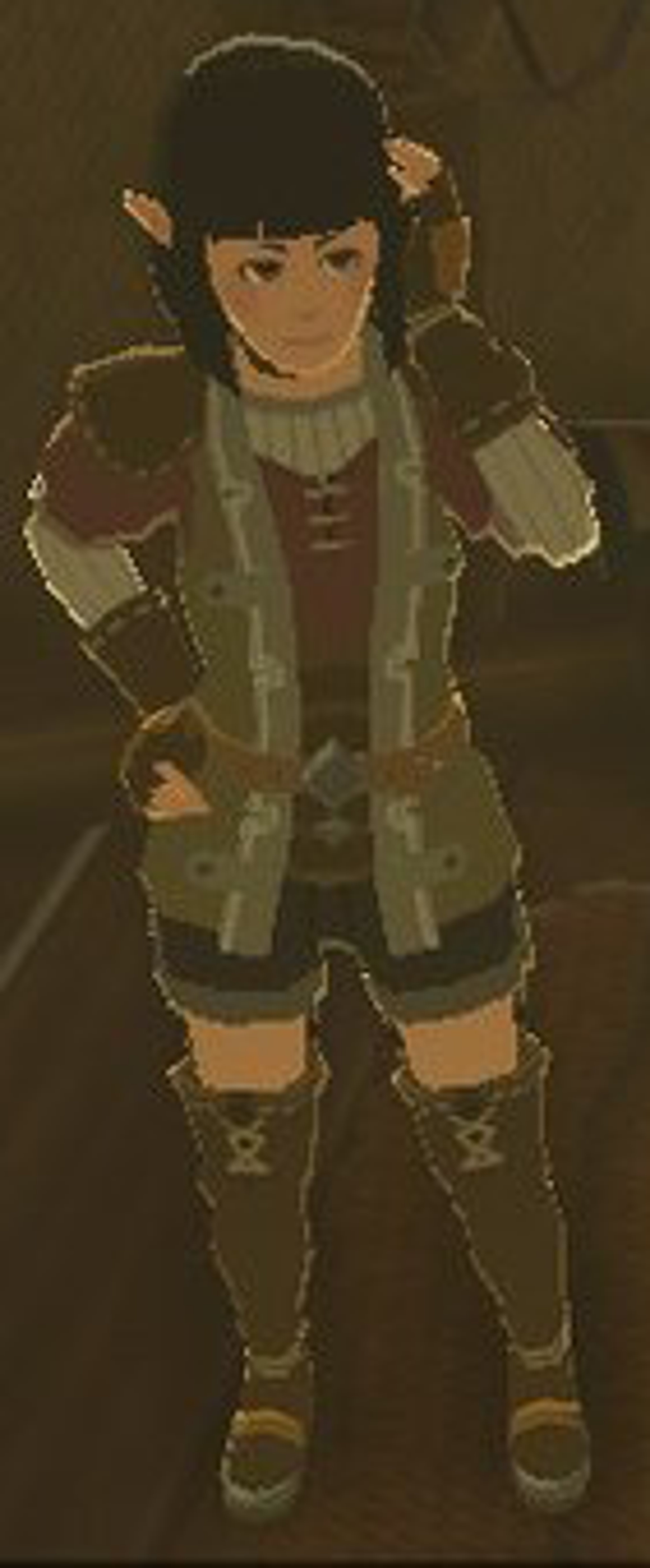 A young Hylian woman in an adventurous pose, suggesting she is a treasure hunter or explorer.