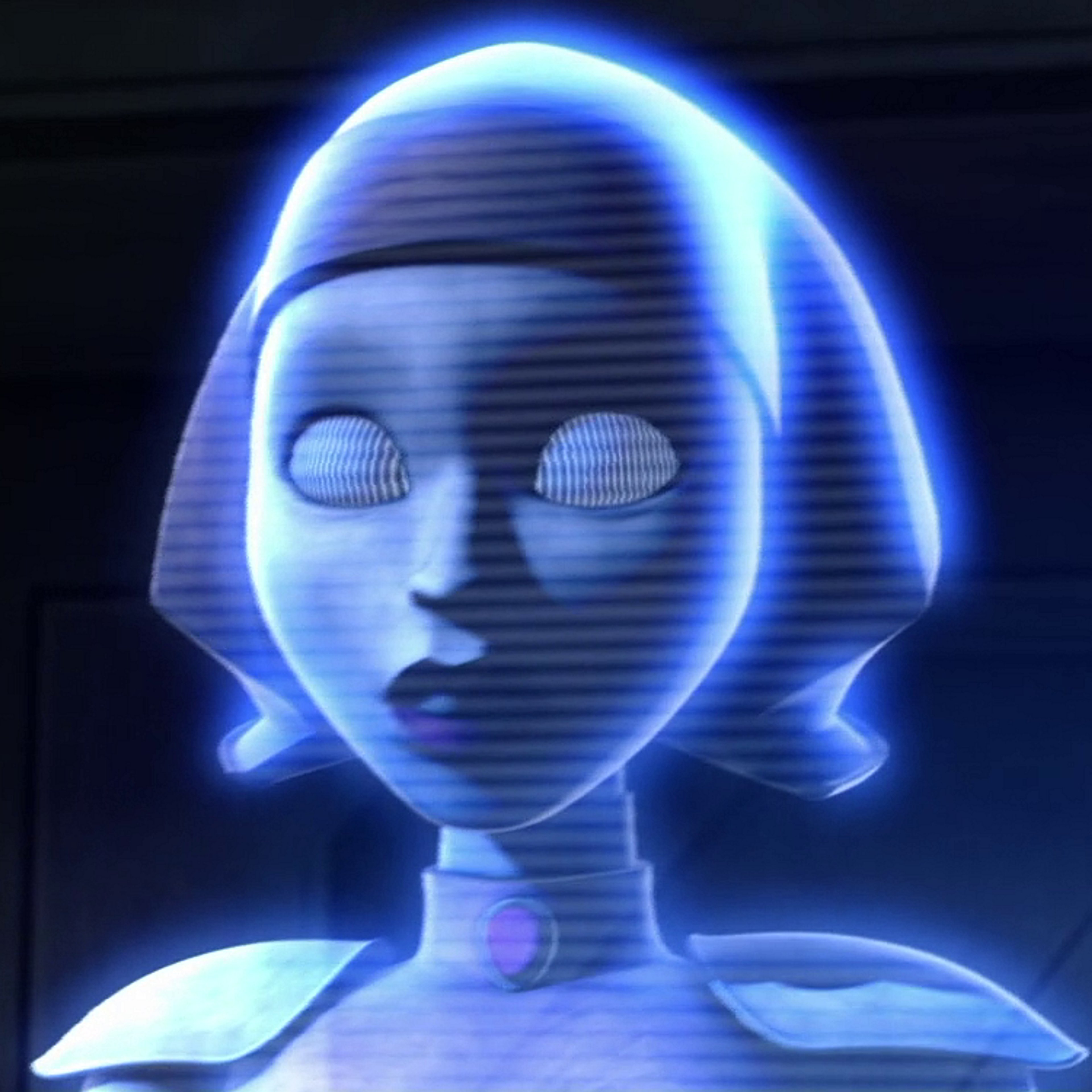 A detailed, futuristic-looking android or droid character with a feminine appearance.