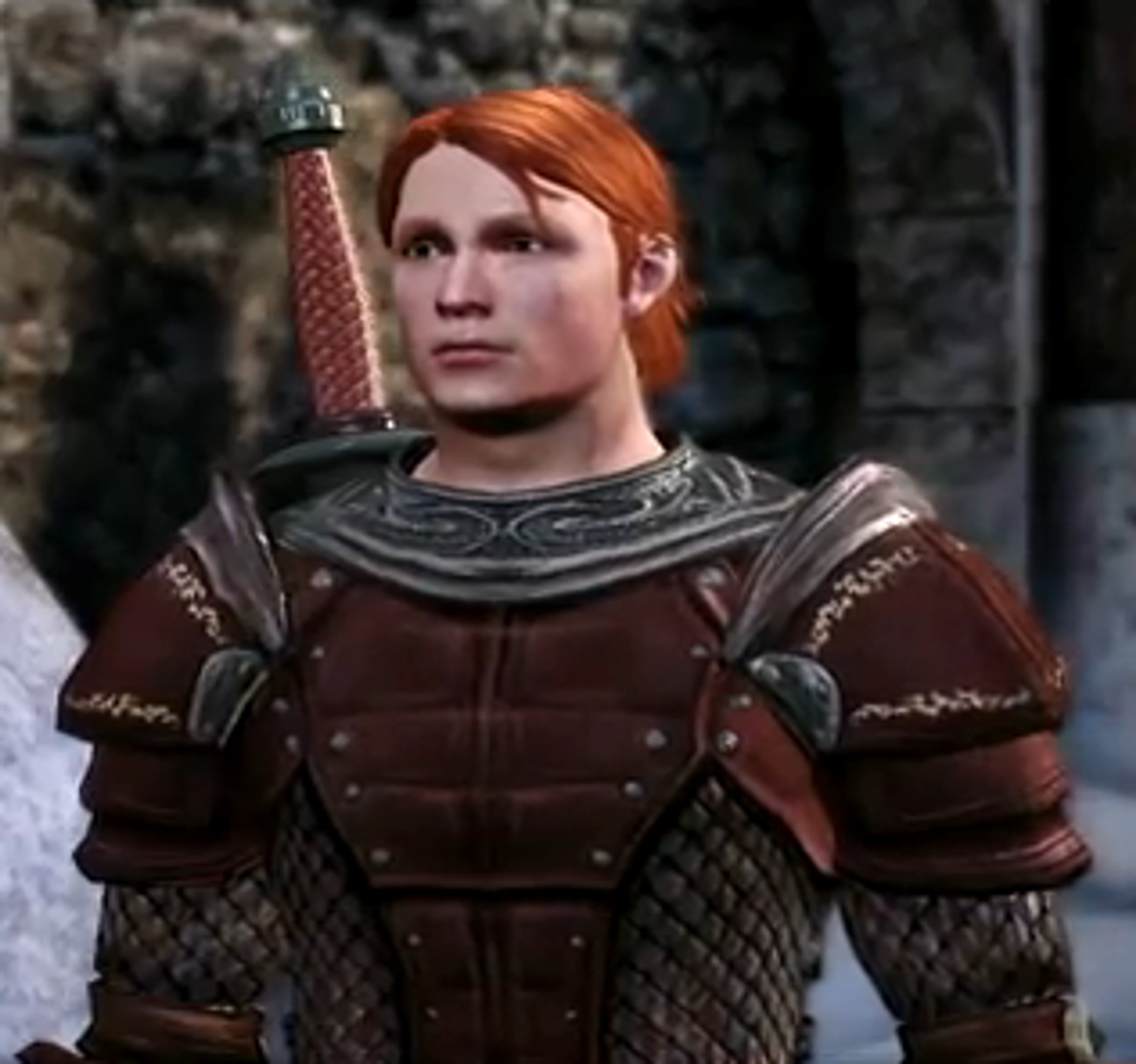 Medieval knight in armor from Dragon Age universe