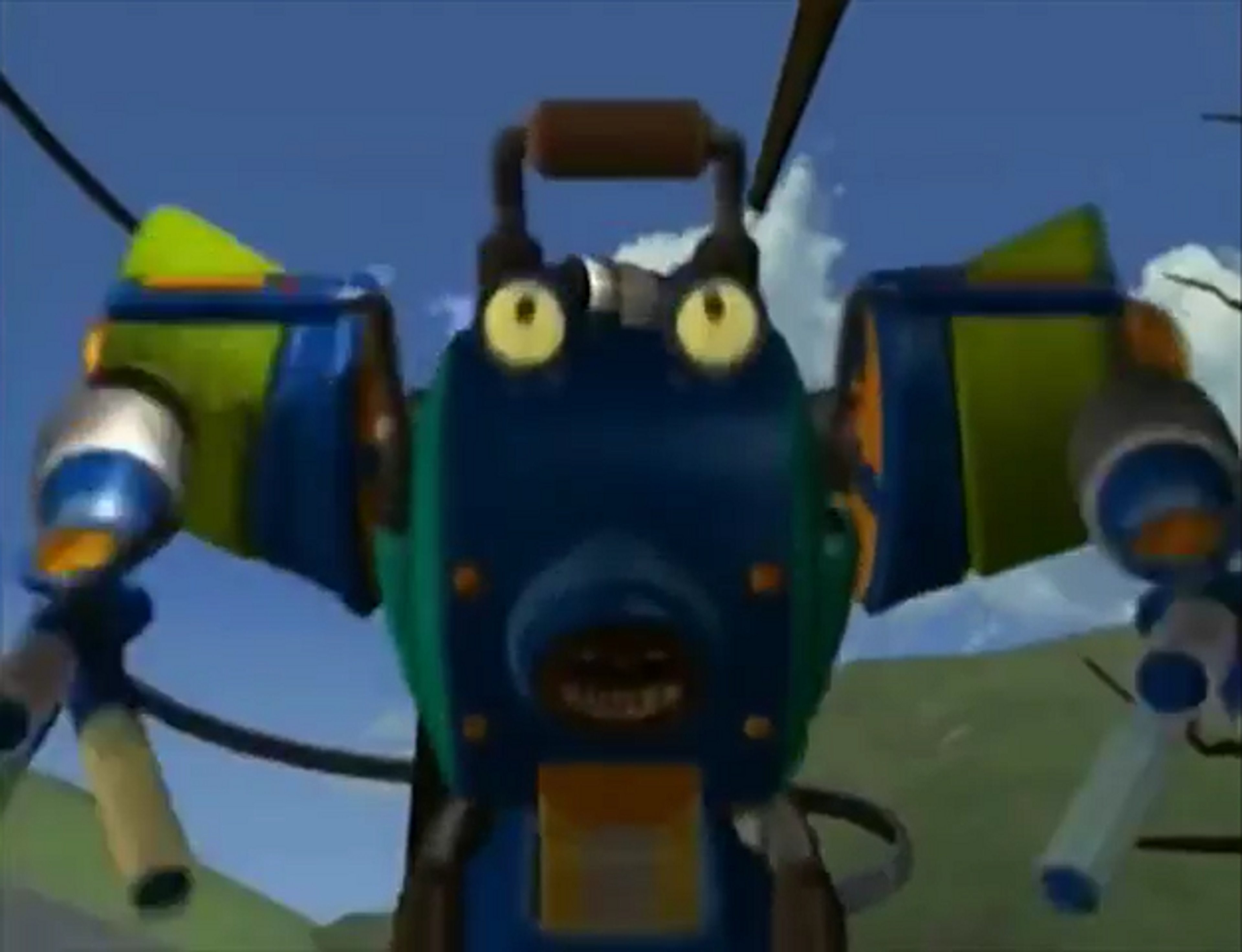 A unique robot character with a unicycle-like propulsion system and the ability to transform into a go-kart.