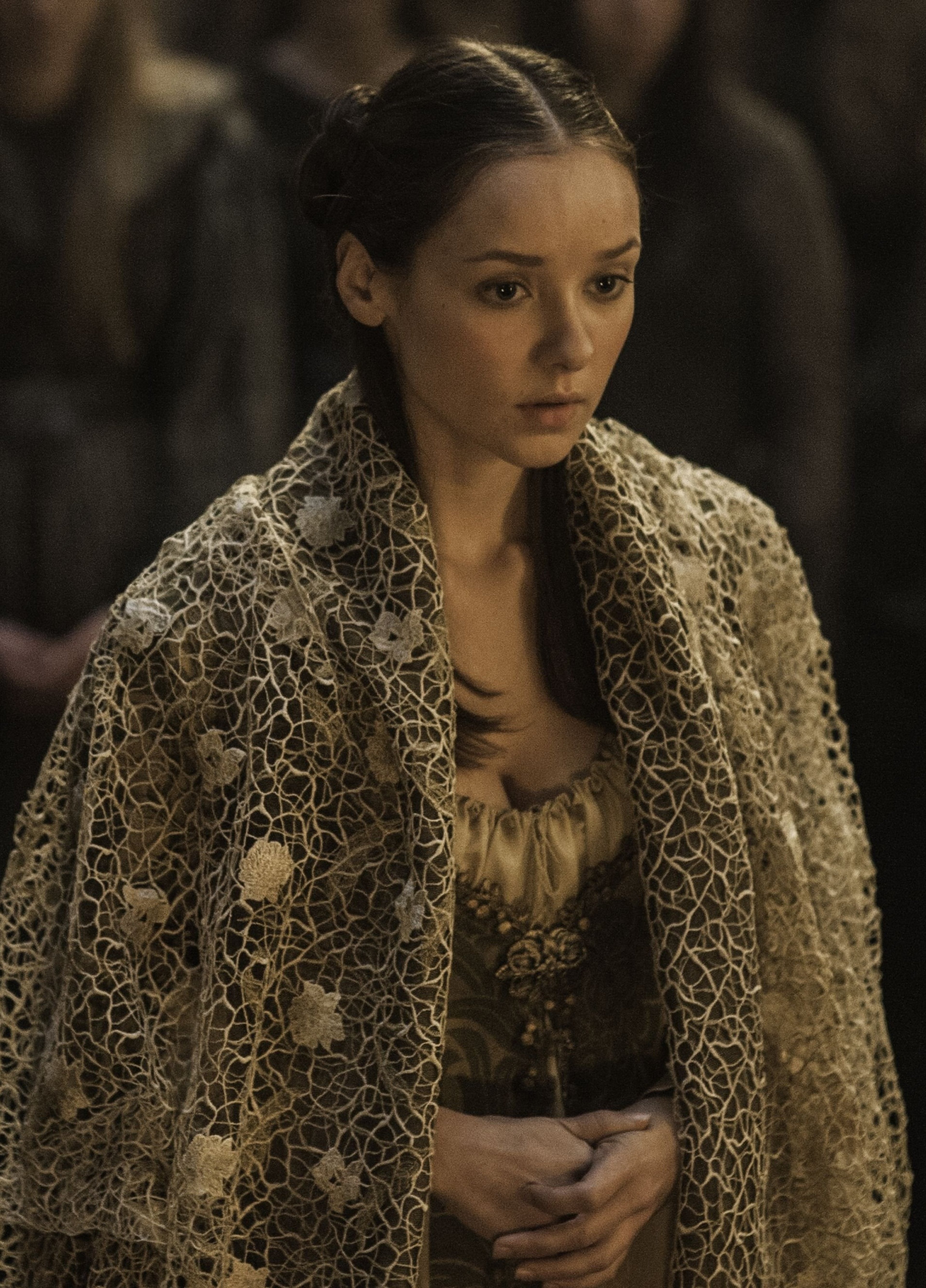 Roslin is the daughter of the infamous Lord Walder Frey, head of House Frey.,She was arranged to marry Edmure Tully as part of a pact between the Freys and the Starks.,Roslin was quite beautiful compared to many of her Frey siblings.,She was initially hesitant about the arranged marriage but grew to care for Edmure.,Roslin was unaware of the betrayal and tragedy that would occur at her wedding.