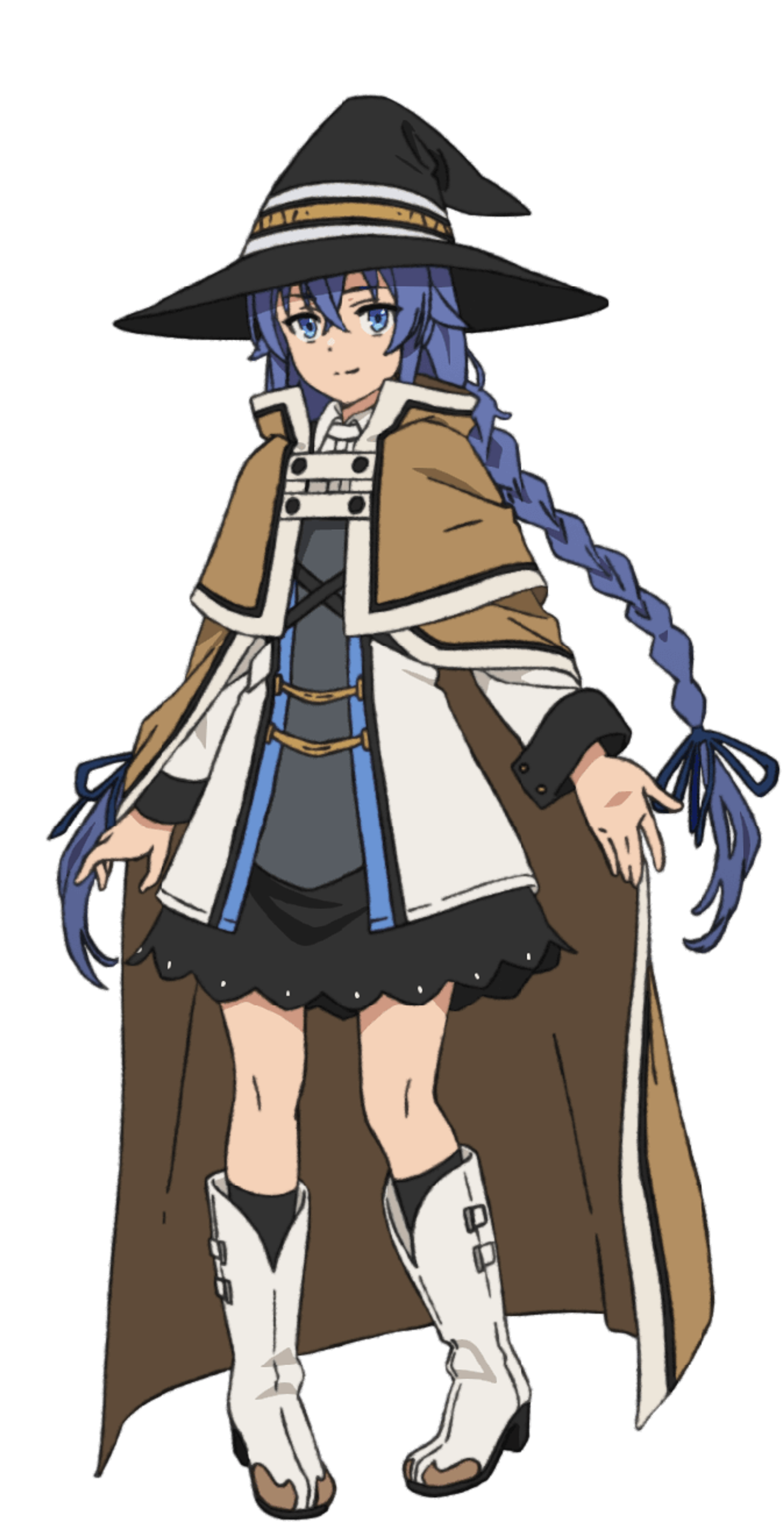 A young female mage character with blue hair and a witch-like outfit, holding a staff.