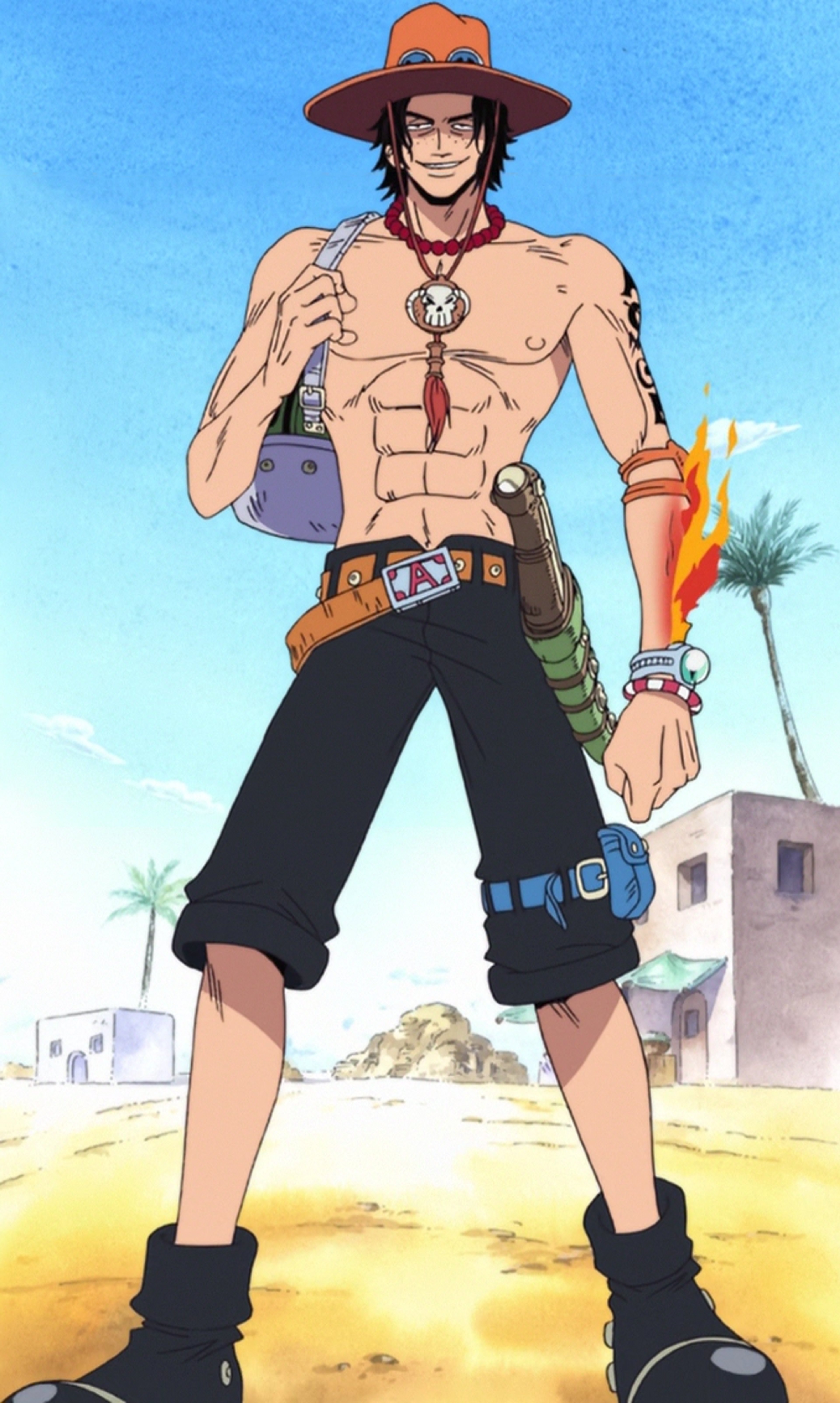 Portgas D. Ace from One Piece, fire-based pirate character