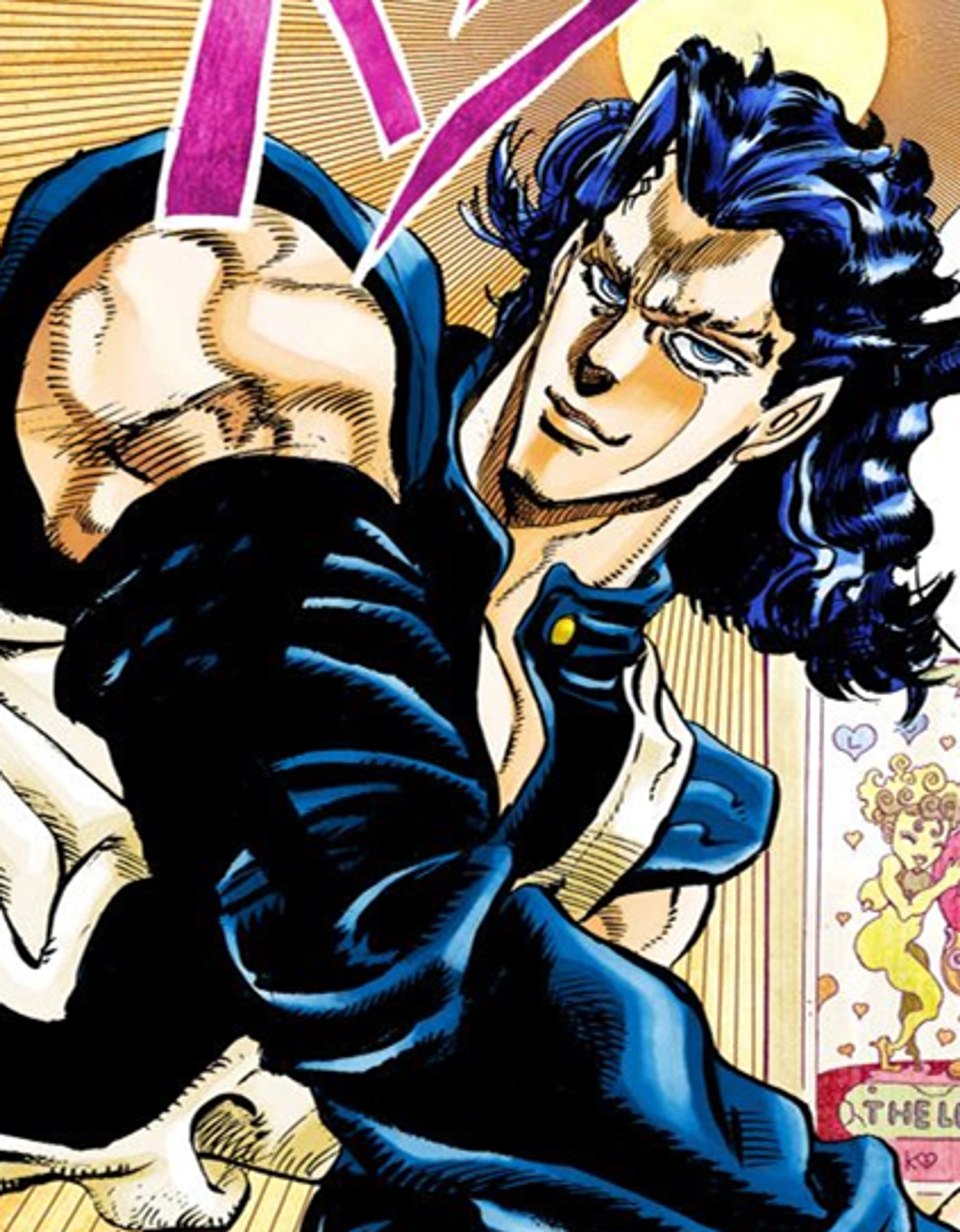 A male character with distinctive features and a muscular build