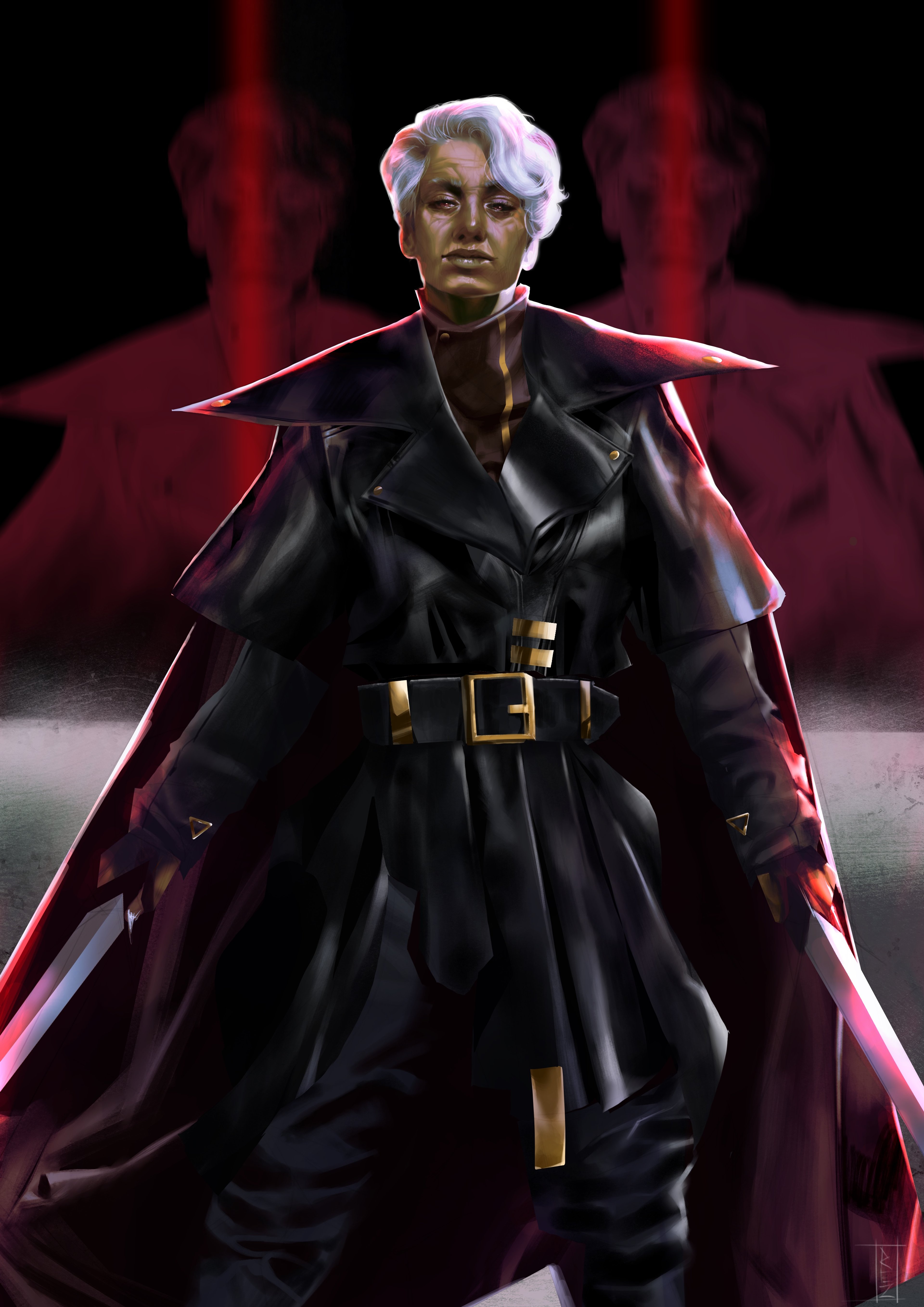 A powerful warrior with a commanding presence