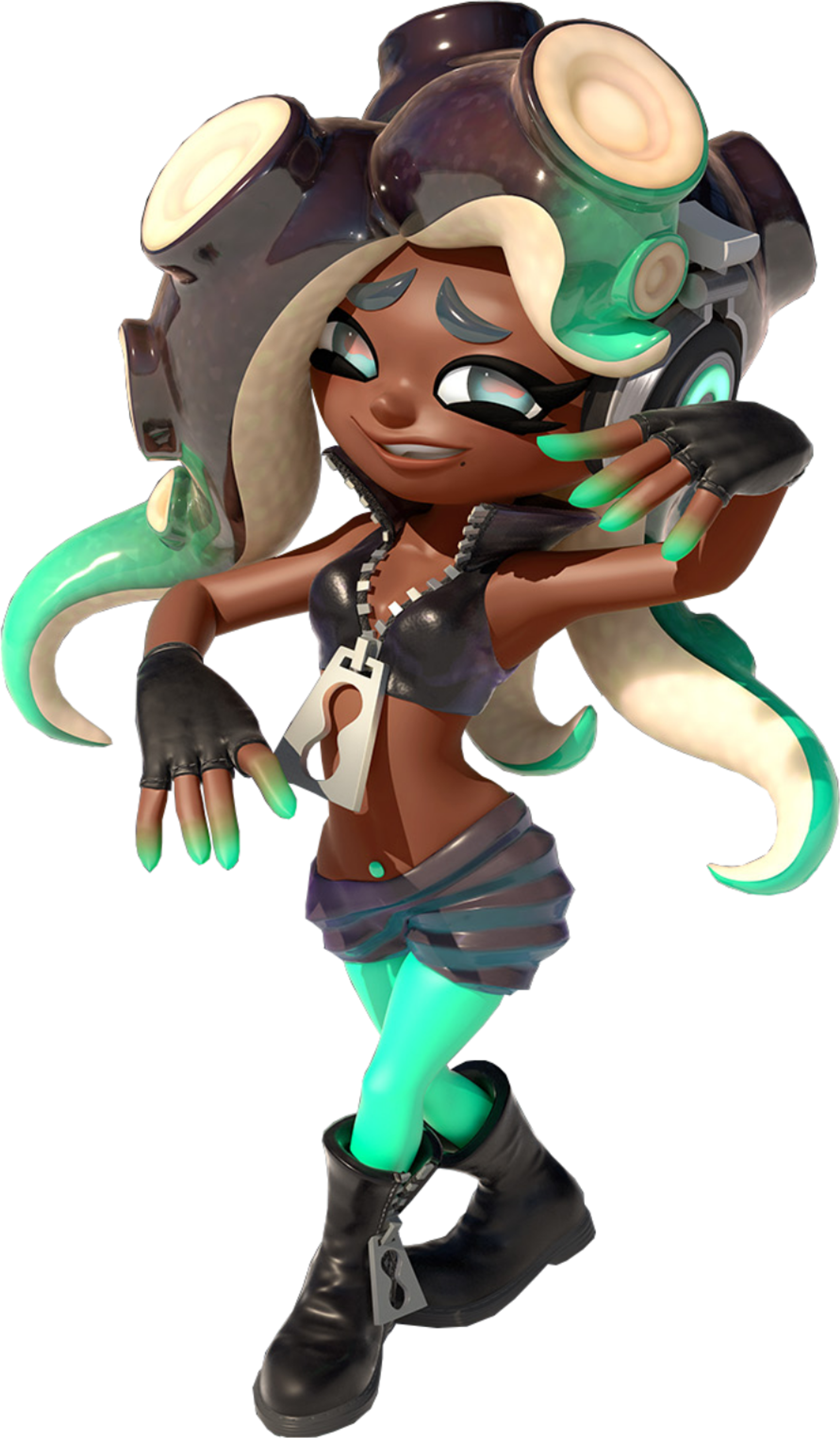 Marina was raised in the Octarian army under DJ Octavio's rule, where her exceptional intelligence was recognized early.,She graduated from engineering school at only nine years old, becoming one of the youngest combat engineers in Octarian history.,Marina designed dangerous weapons for the Octarians including Flooders and improvements to the Great Octoweapons.,During Agent 3's battle with DJ Octavio, Marina heard the Squid Sisters perform the Calamari Inkantation, which awakened her consciousness and inspired her to escape to the surface.,After reaching Inkopolis, she met Pearl Houzuki at a concert, who took her in despite their differences, and they formed the pop duo Off the Hook.,Marina later created the Memverse, a virtual space designed to restore the memories and personalities of sanitized Octarians who had been stripped of their individuality.