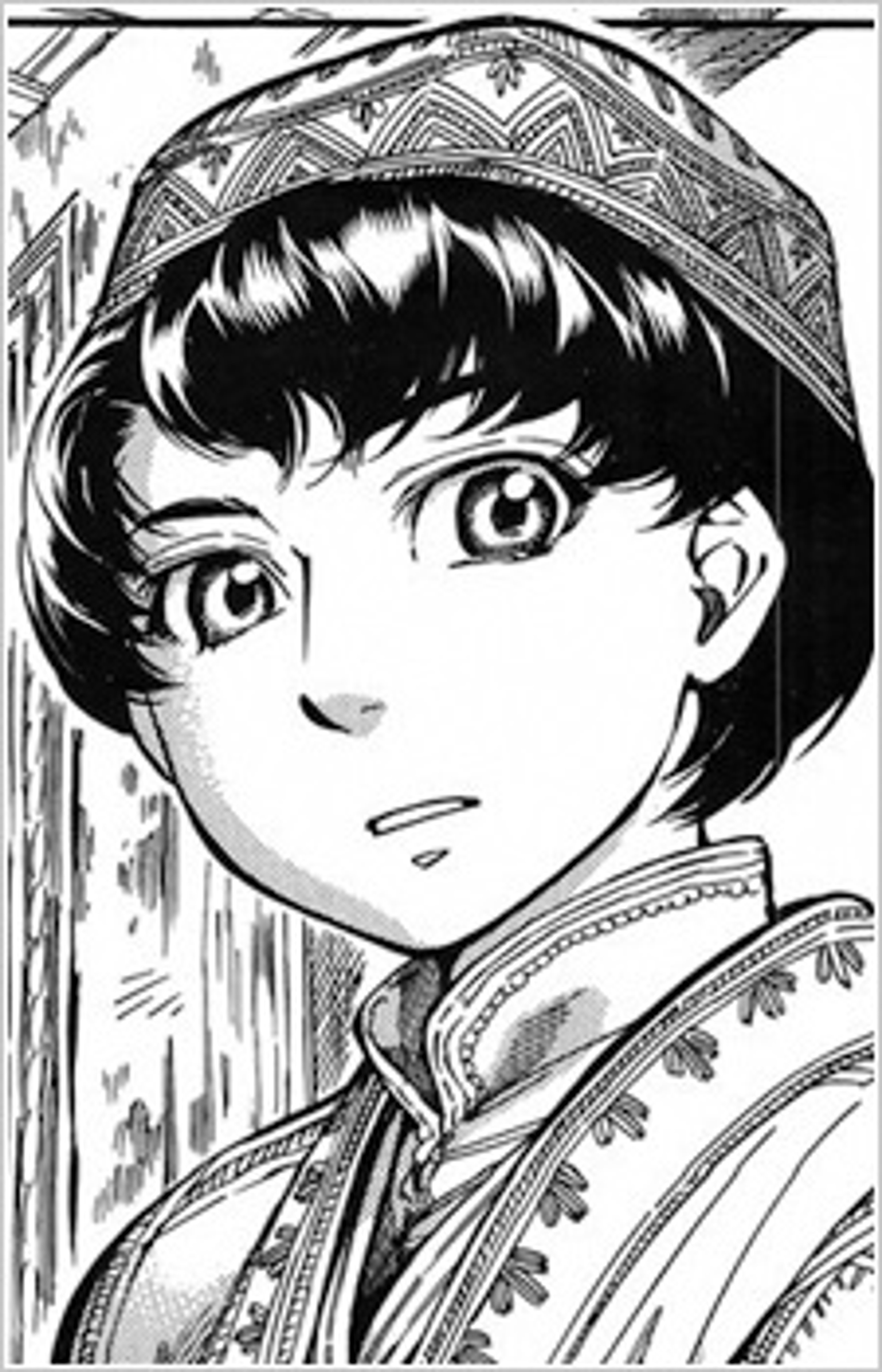 A young man in traditional Central Asian clothing