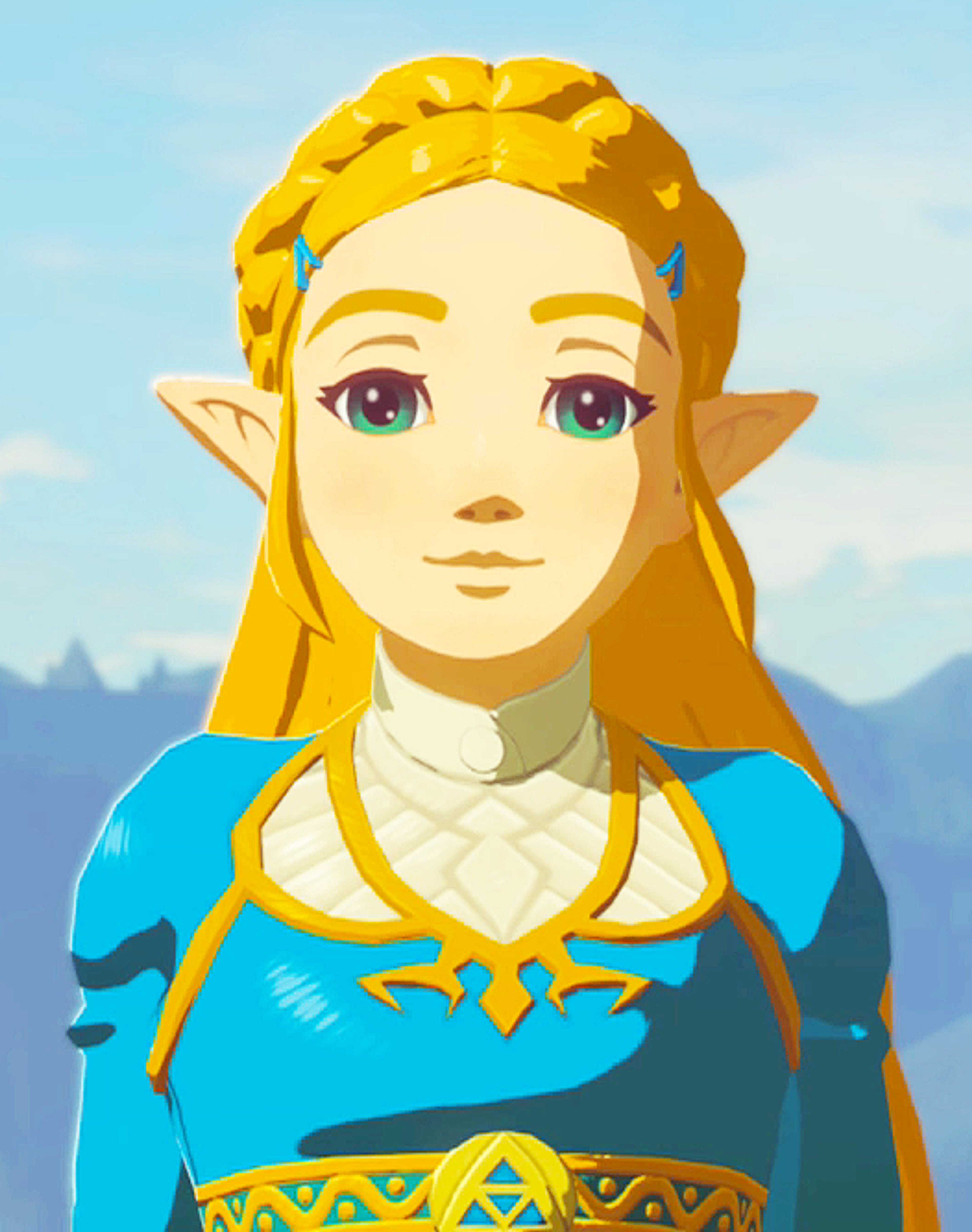 An illustration of Princess Zelda from The Legend of Zelda series, a young woman with blonde hair and a blue and gold dress.