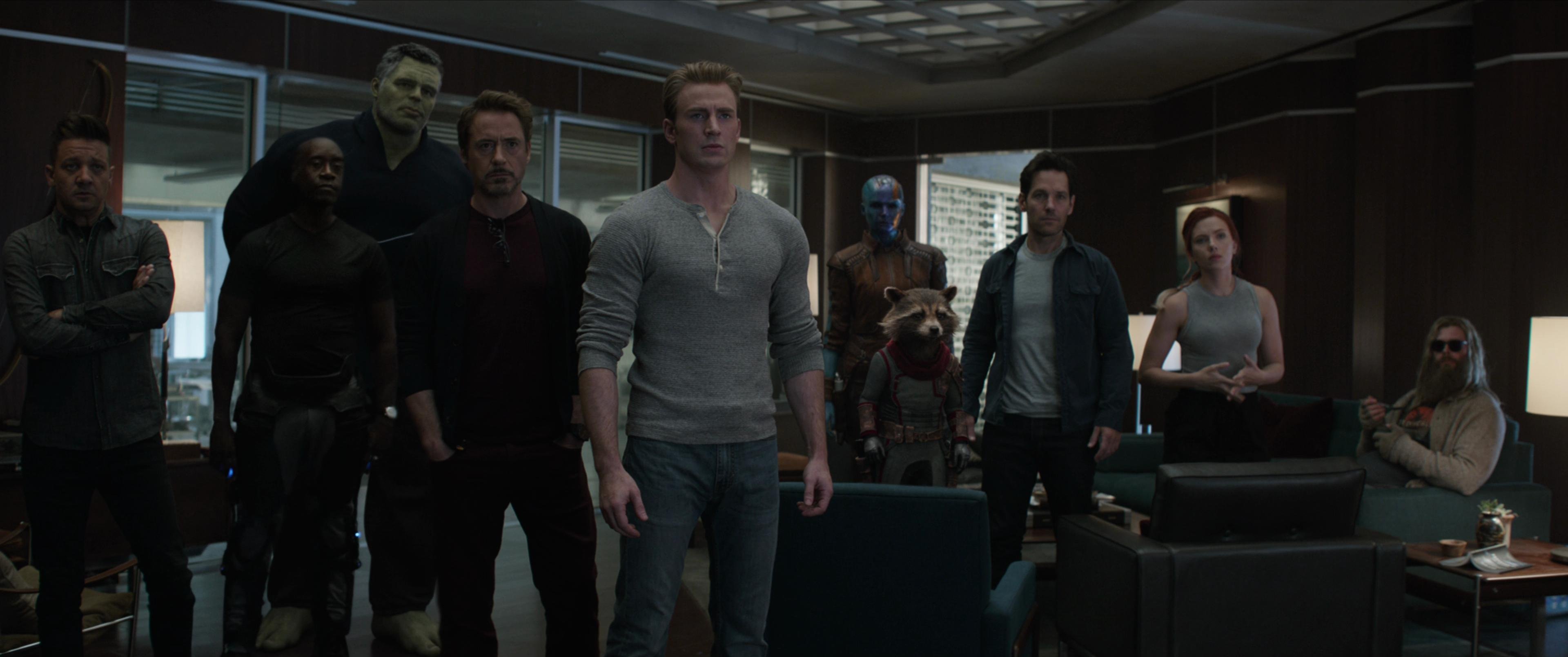 A group of superheroes, including Captain America, standing together.