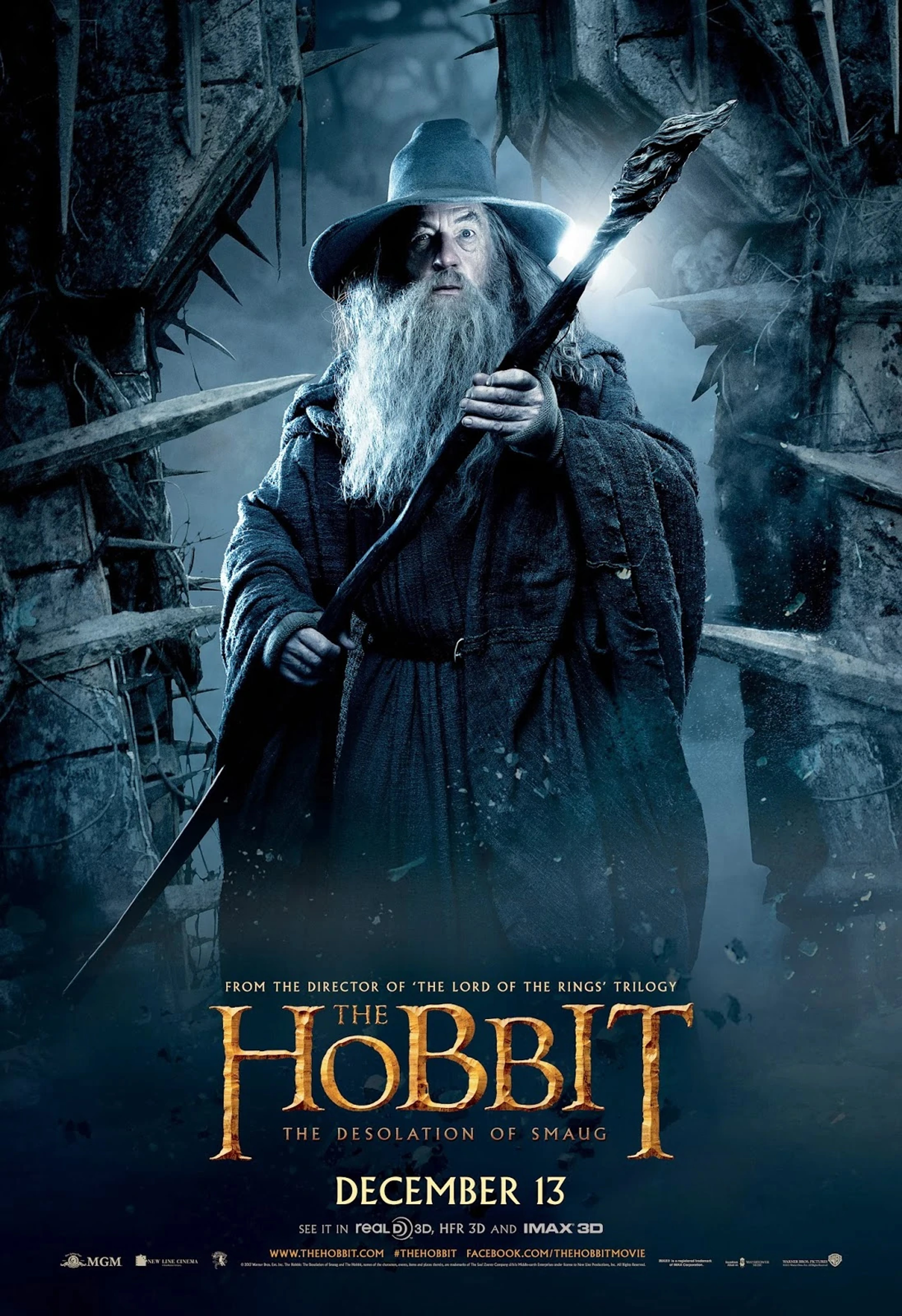 An elderly wizard with a long grey beard and imposing stature, holding a wooden staff.