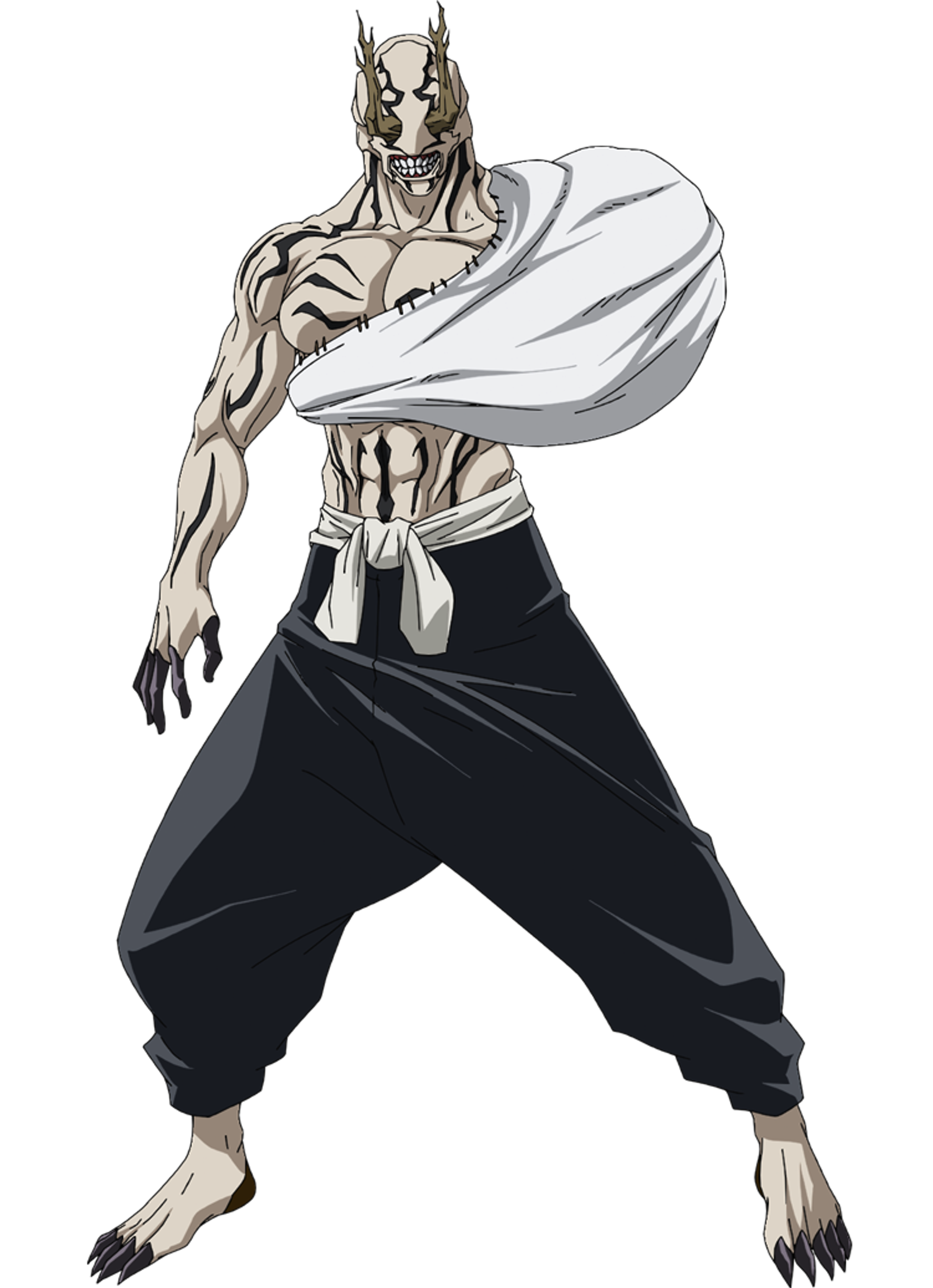 A large, tan-colored humanoid creature with a helmet-like head and branch-like protrusions.