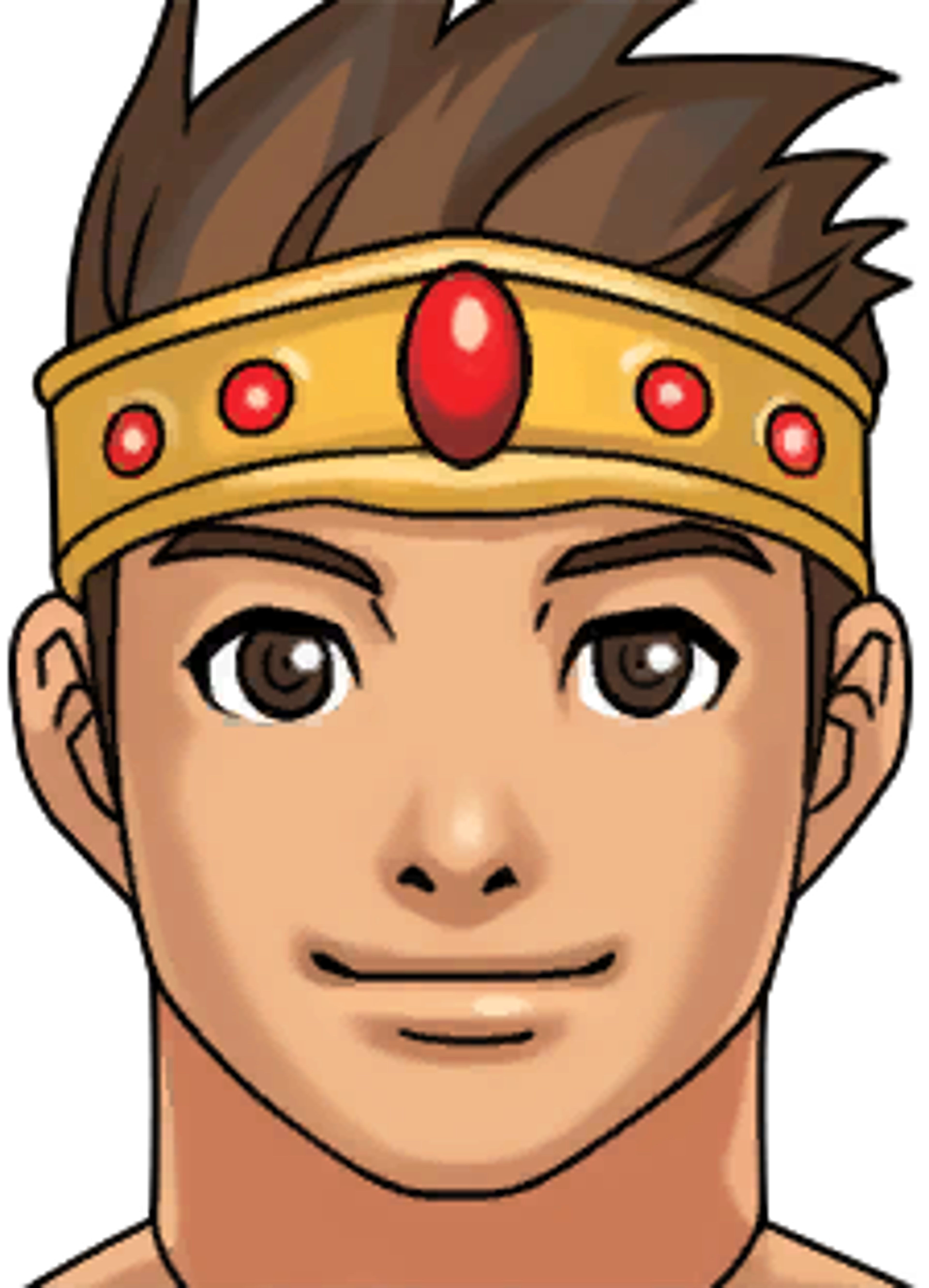 A young male circus performer with a red headband and friendly expression