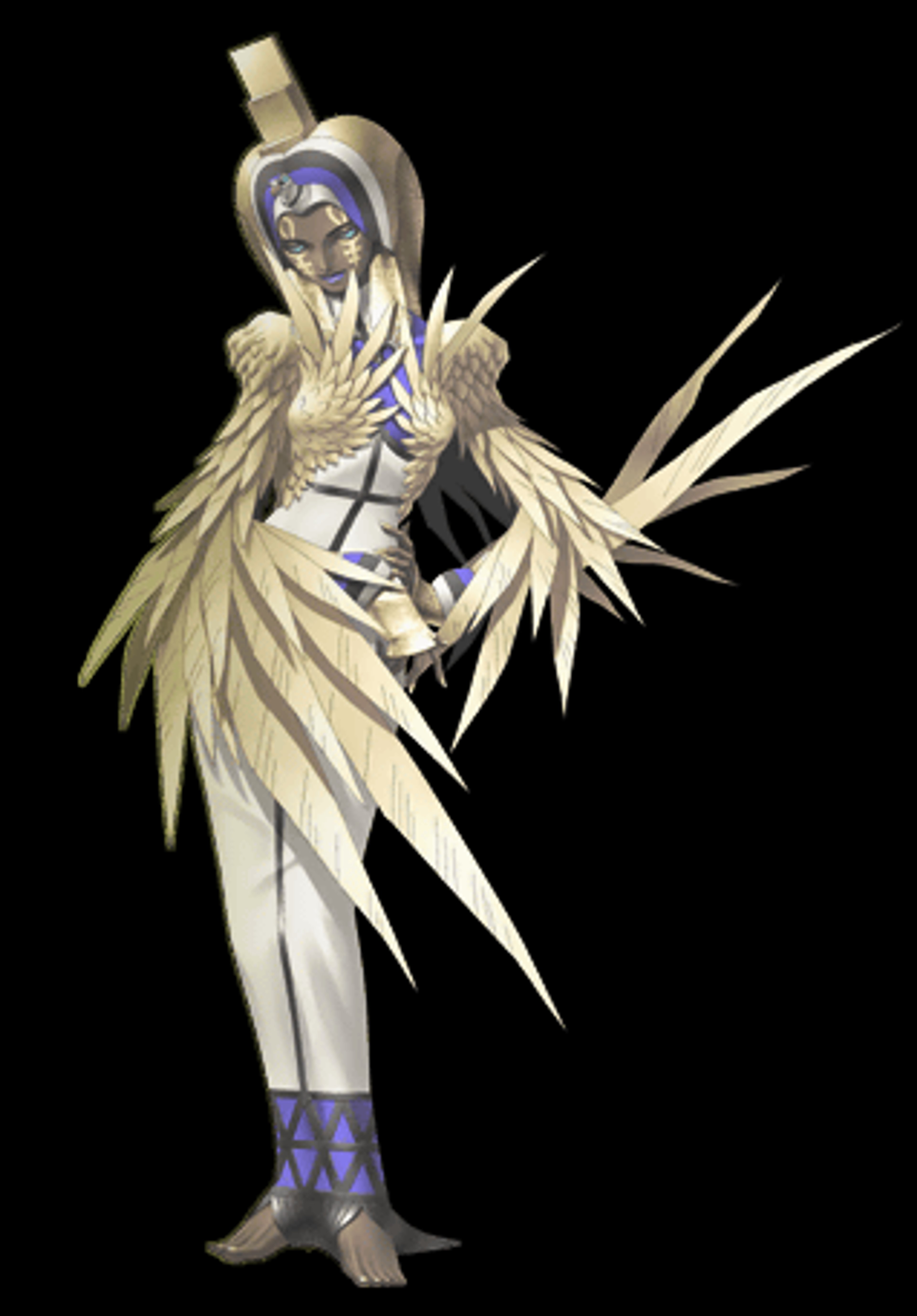 Egyptian goddess Isis, Persona character with blue and gold design