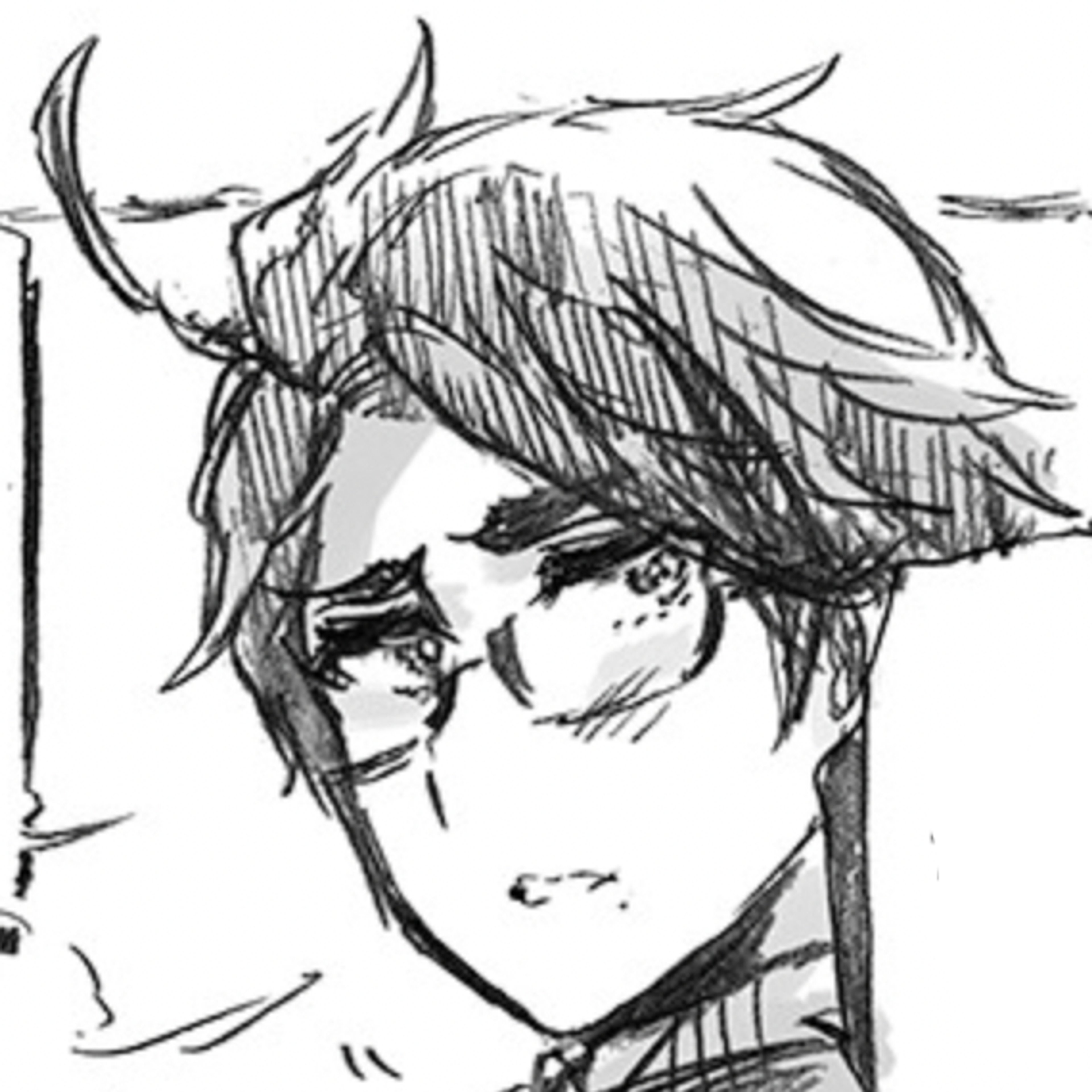 A young man with wavy brown hair, violet eyes, and a refined, aristocratic appearance.