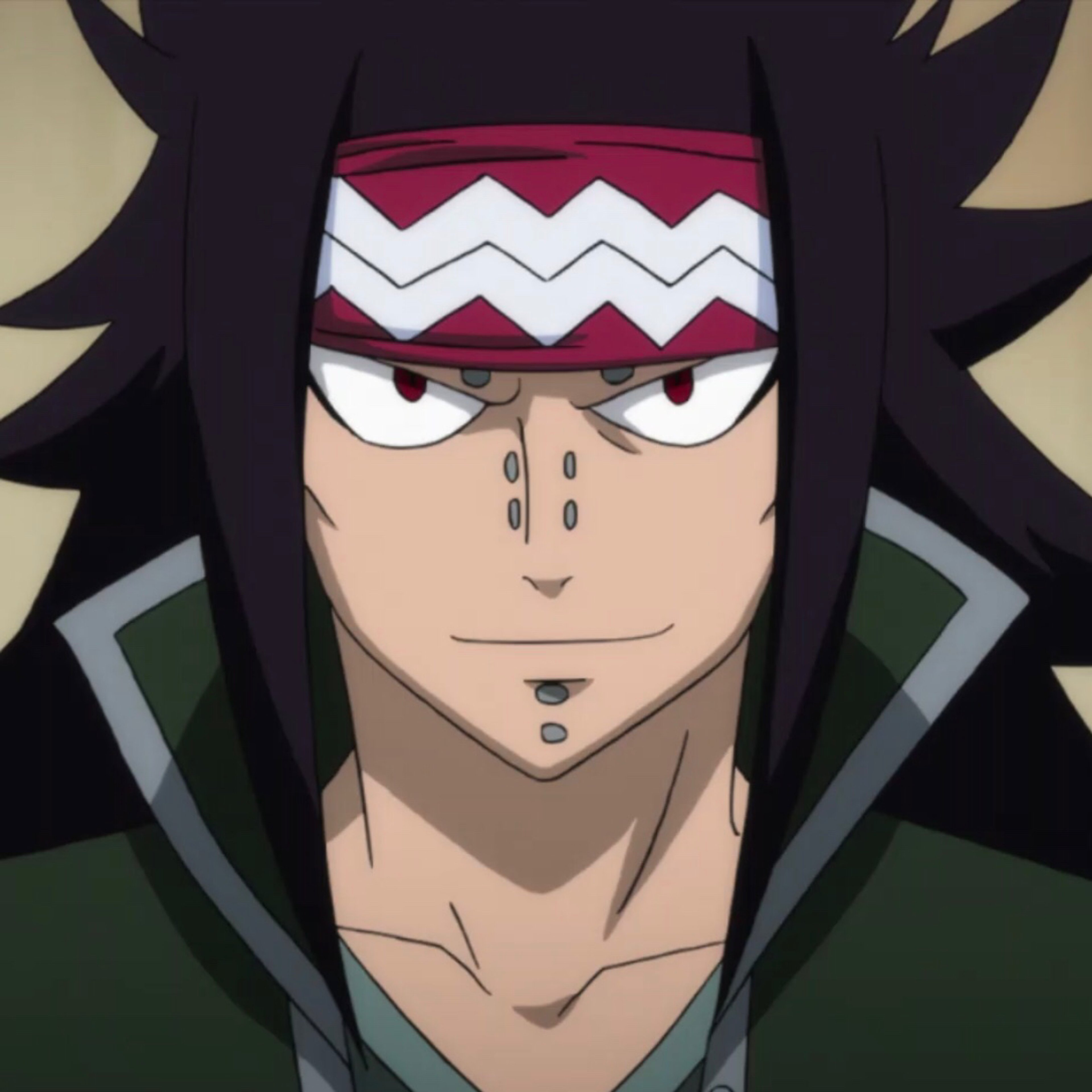 A muscular, pierced male character with spiky black hair and a stern expression