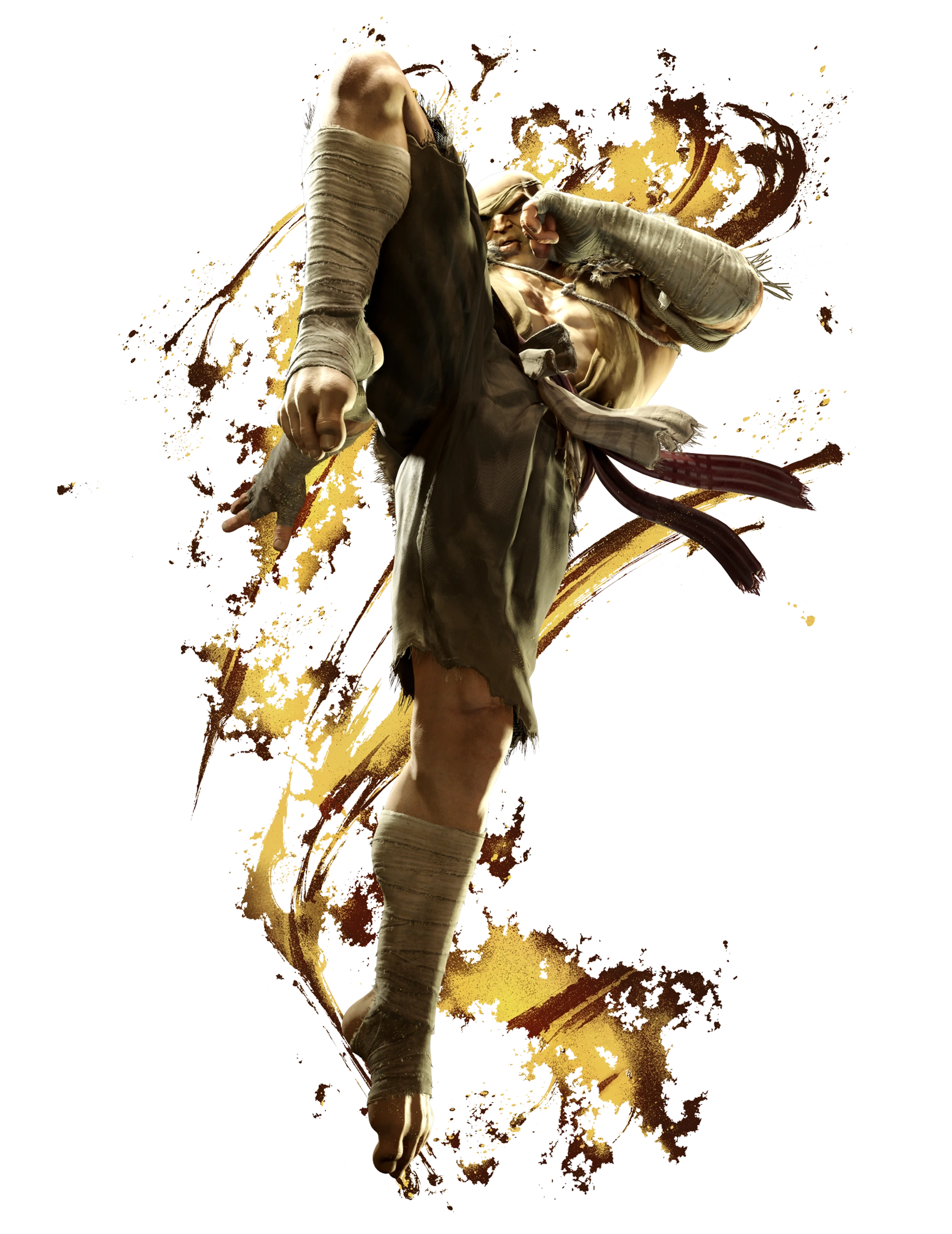 Muscular martial artist with an eyepatch