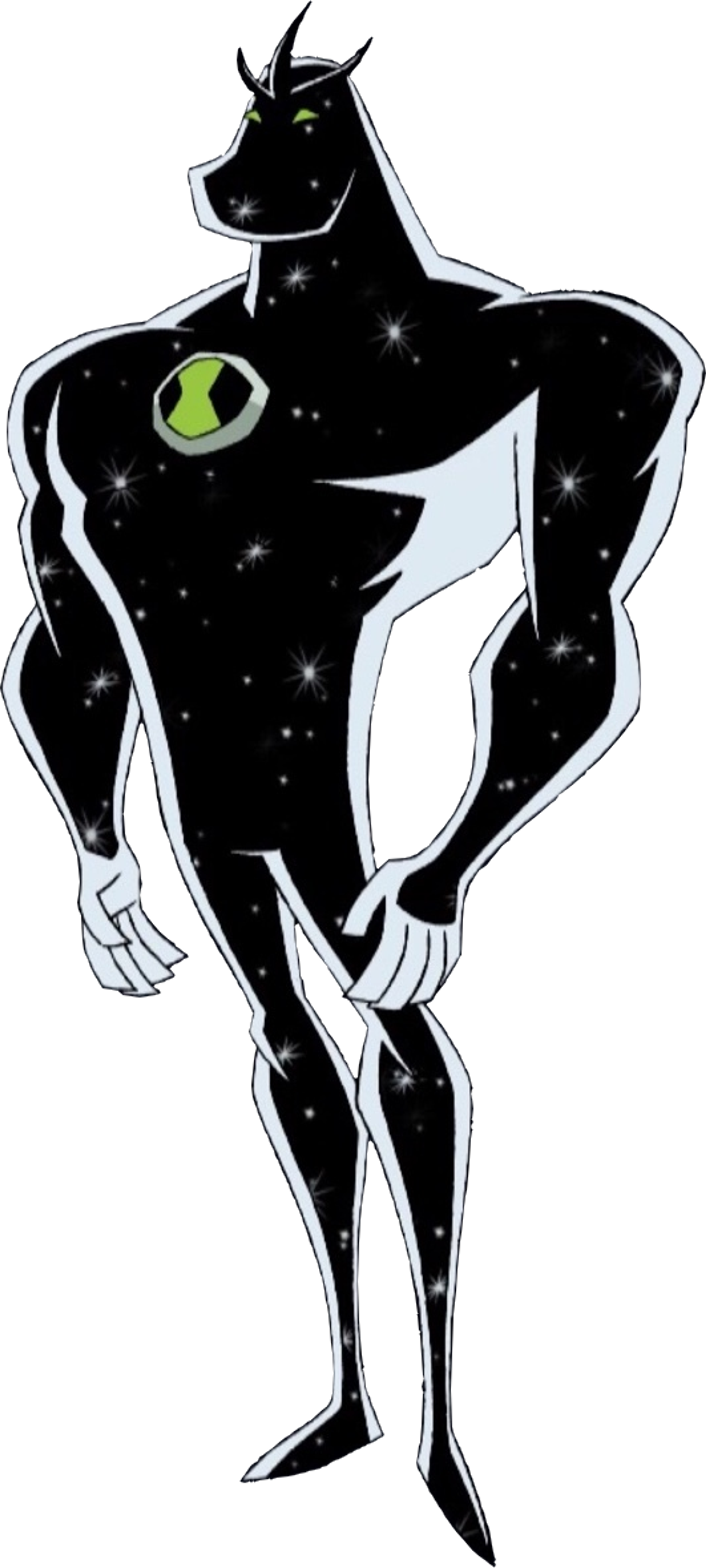 Created as a Celestialsapien in the Forge of Creation, existing outside normal space-time,Became one of Ben Tennyson's most powerful but difficult to control transformations,Contains three distinct personalities that must agree to take any action,Has recreated an entire universe after its destruction,Fought and defeated other Celestialsapiens in cosmic combat