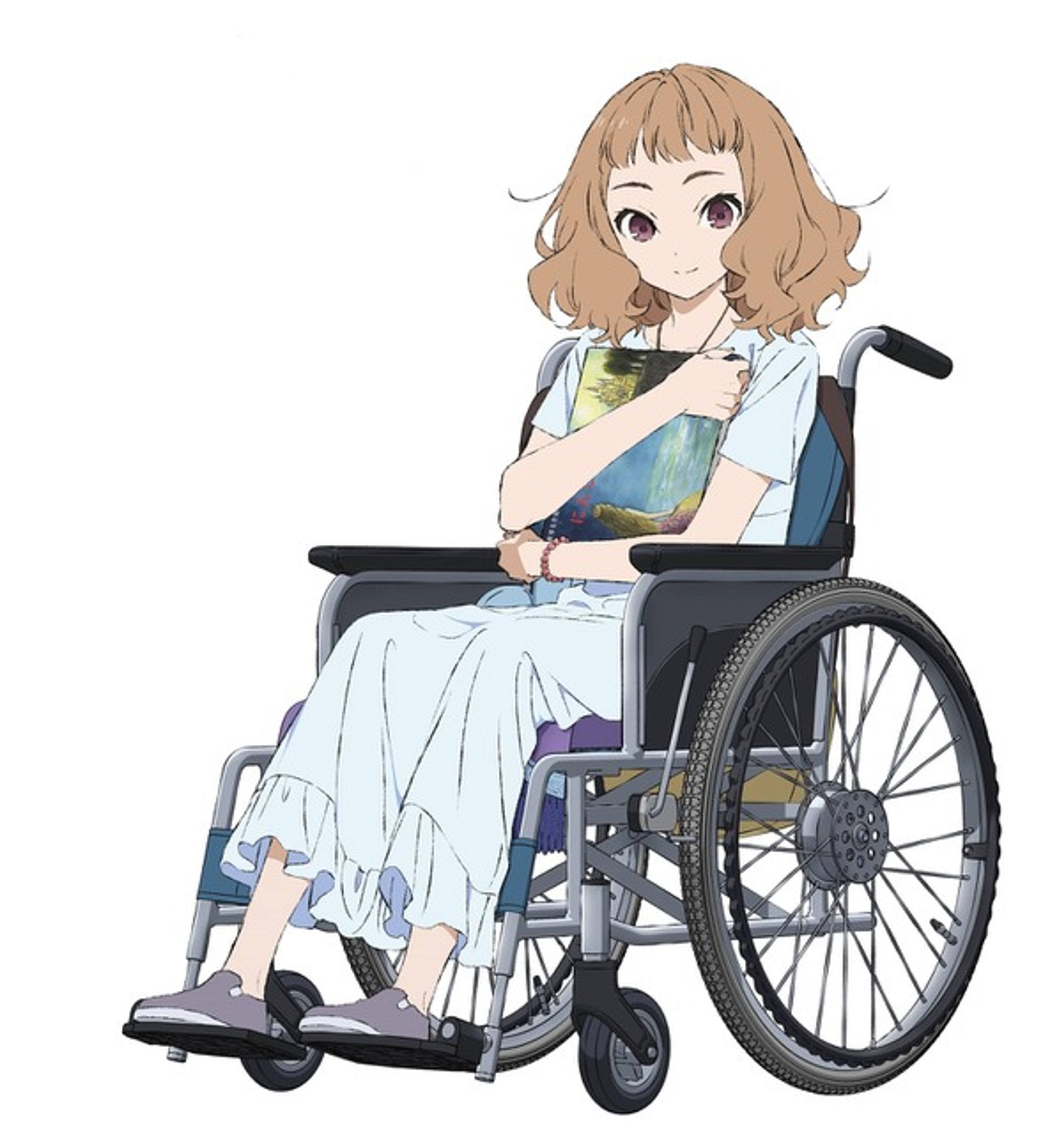 A young woman with light brown hair and a paraplegic disability sitting in a wheelchair.