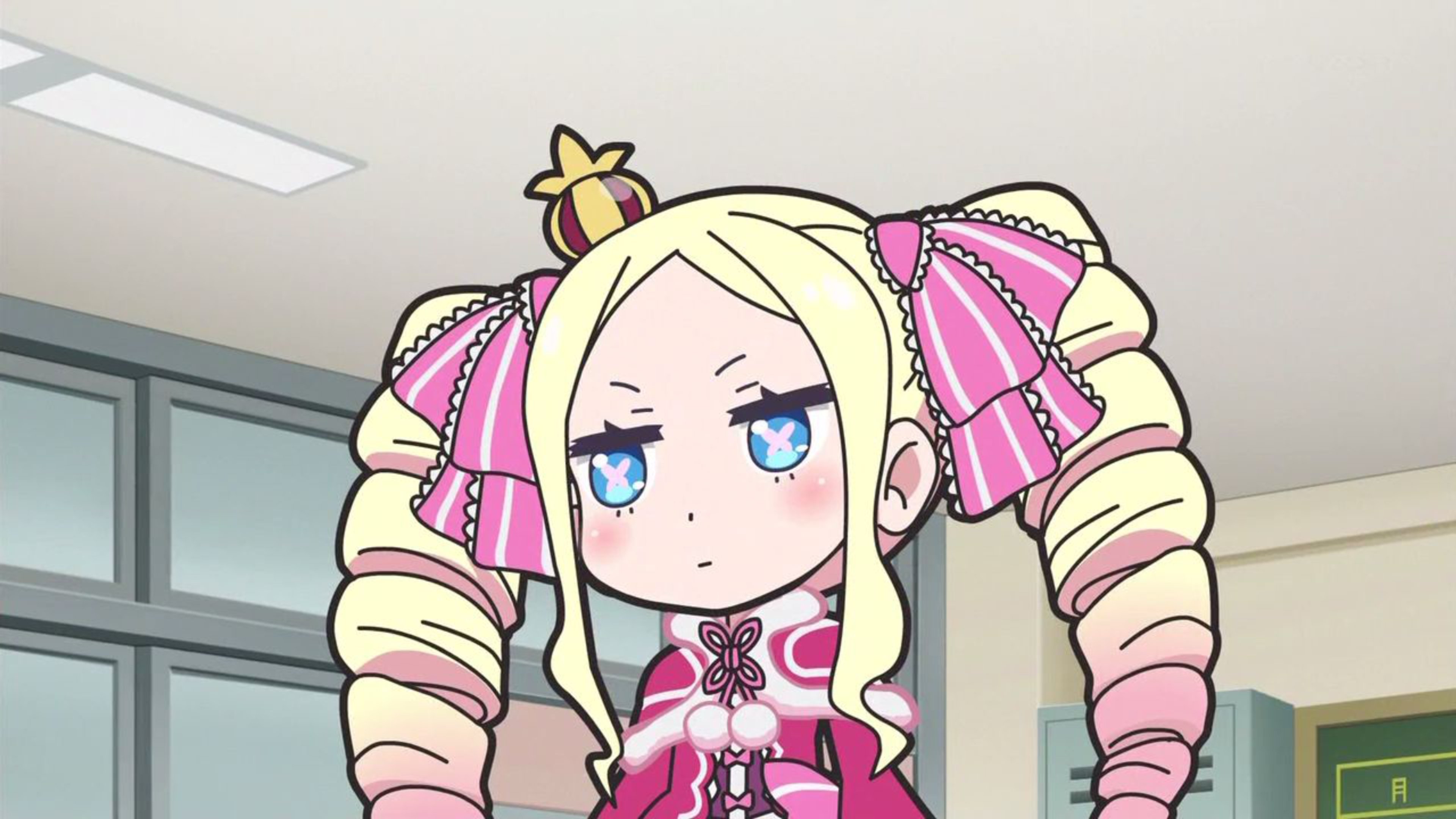 Beatrice has existed for centuries, though the full details of her origins are unknown.,She was tasked with guarding a forbidden library, a duty she has maintained for a very long time.,Beatrice was summoned to the Isekai Quartet world, where she has been forced to interact with characters from various other isekai series.,Despite her prickly demeanor, Beatrice has formed tentative bonds with a few other characters, like the gentle elf Mare.,Beatrice's true motivations and the extent of her powers remain somewhat mysterious.