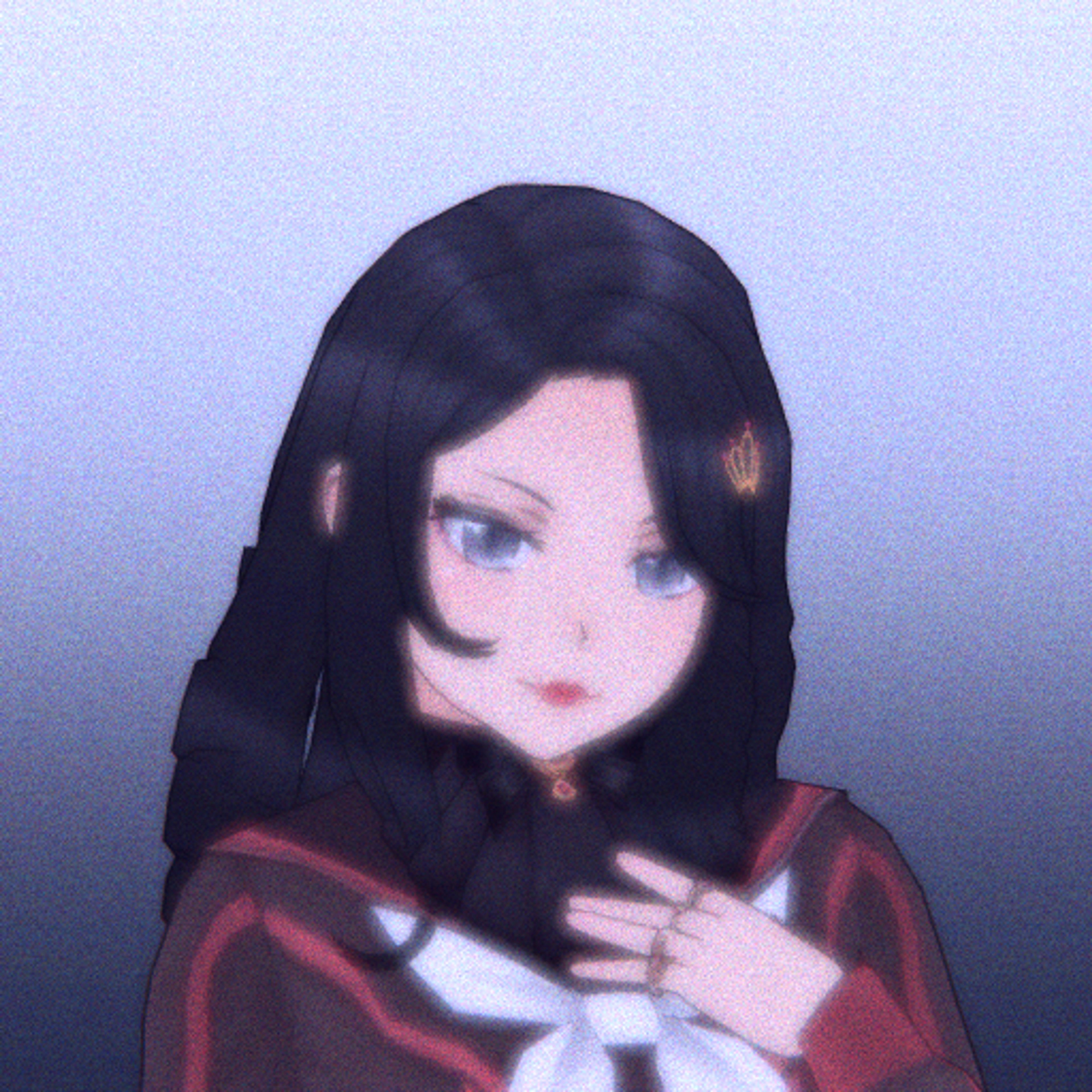 A young woman with dramatic, theatrical appearance and extensive jewelry collection