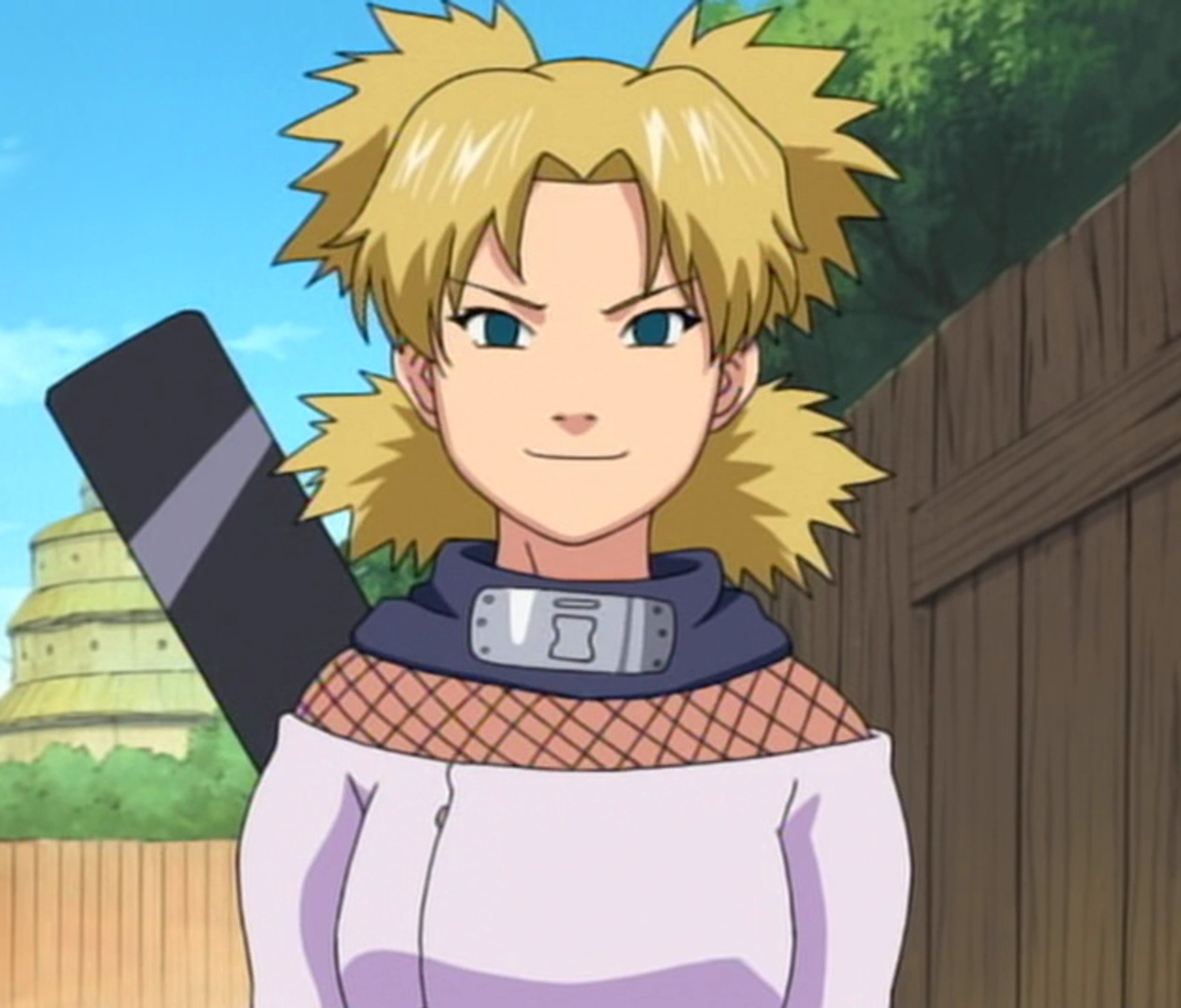 A young female ninja character with blonde, spiky hair