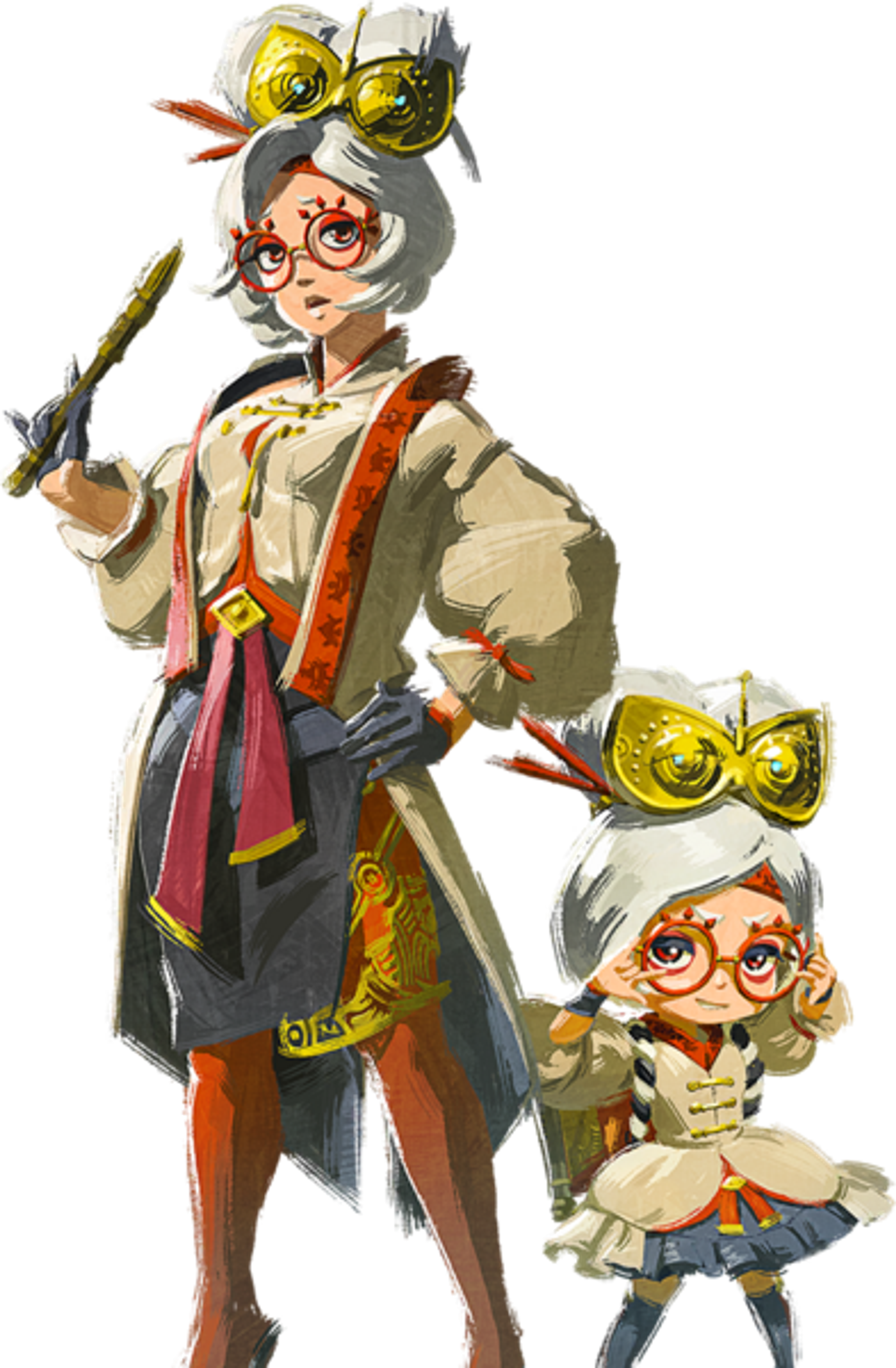 Purah is the elder sister of Impa, the head of the Sheikah Scientists.,She helped King Rhoam, Princess Zelda, Link, and the Champions during the Great Calamity.,After the Calamity, Purah installed herself in the Hateno Ancient Tech Lab to research Sheikah Runes.,Purah has been experimenting with an age-reversing rune, which has caused her own age to regress.,She mentored other Sheikah scientists like Nanna and Jerrin over the years.