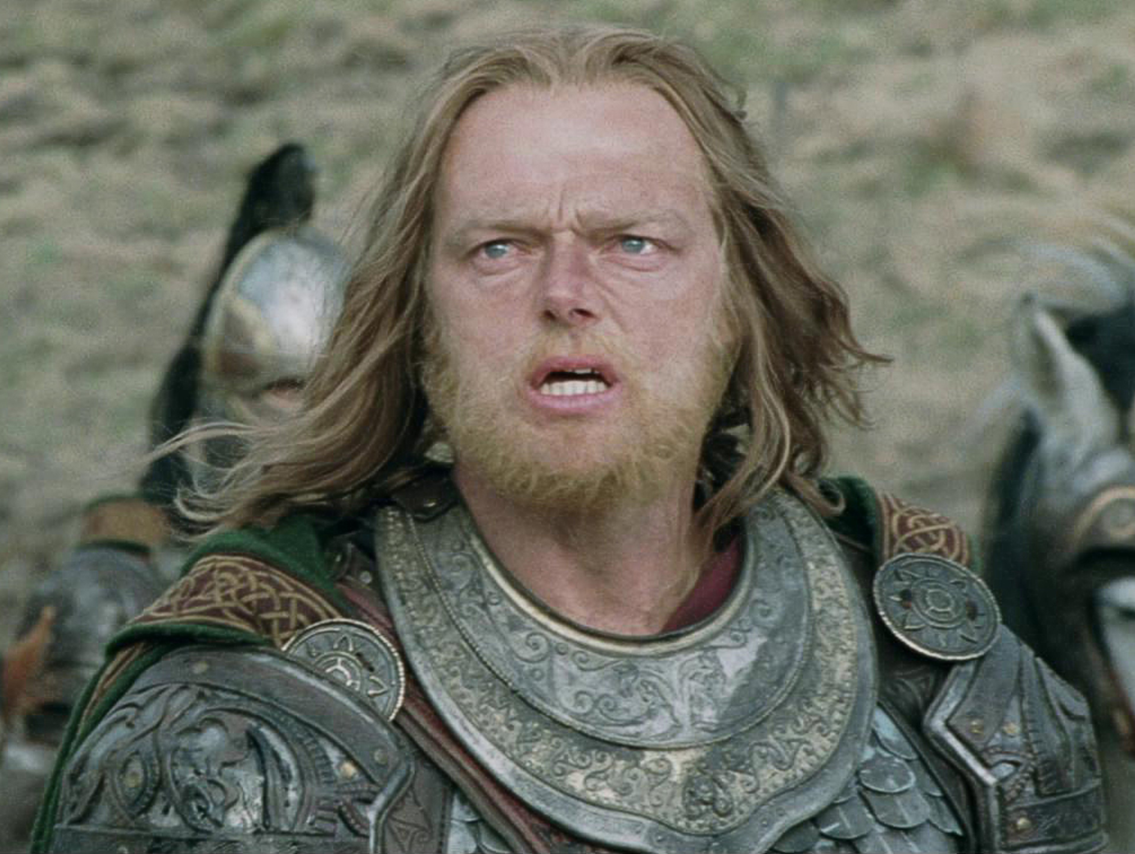 A grizzled, middle-aged military commander from the fictional world of Middle-earth