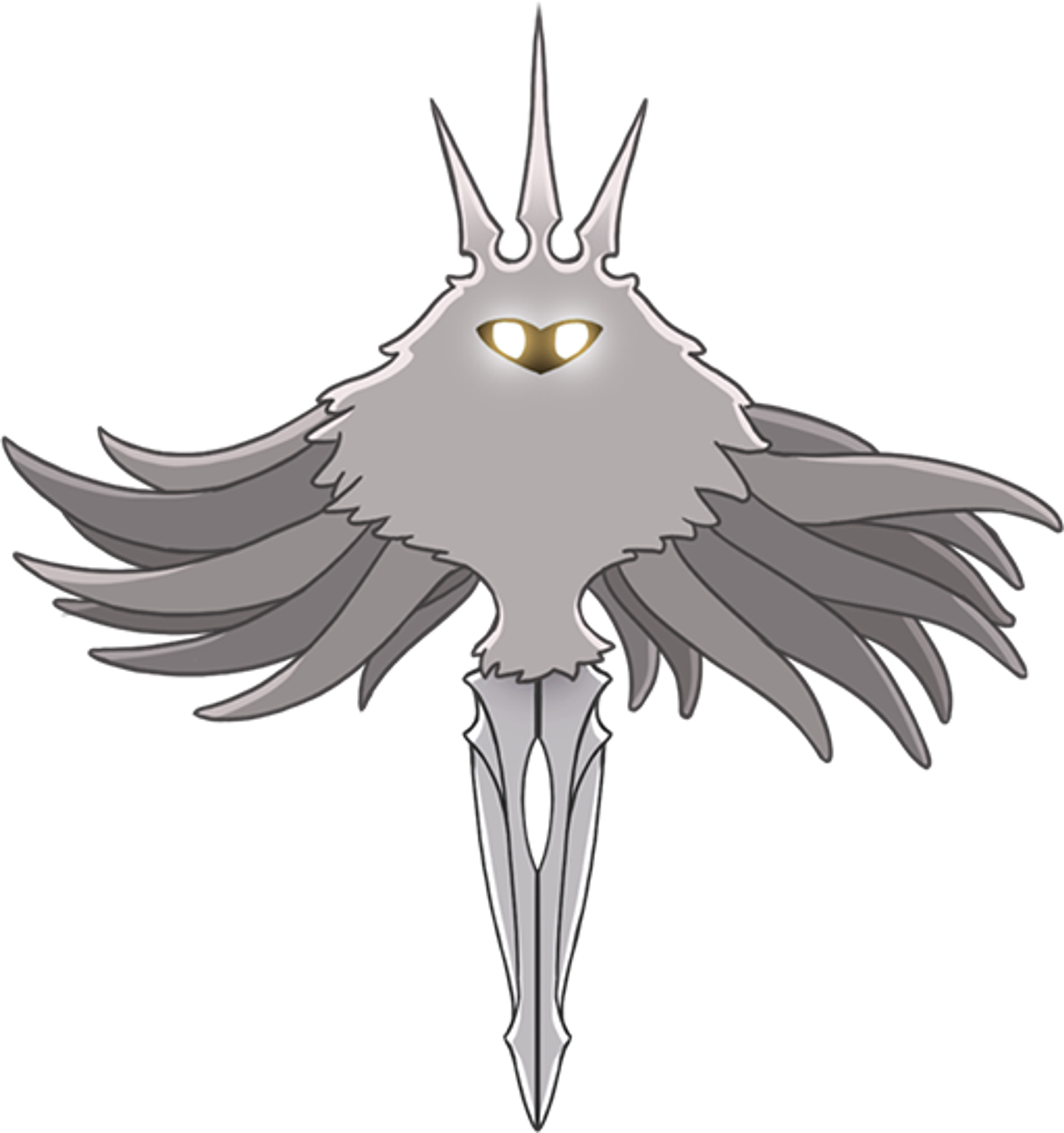 A radiant, winged creature with a crown-like structure on its head