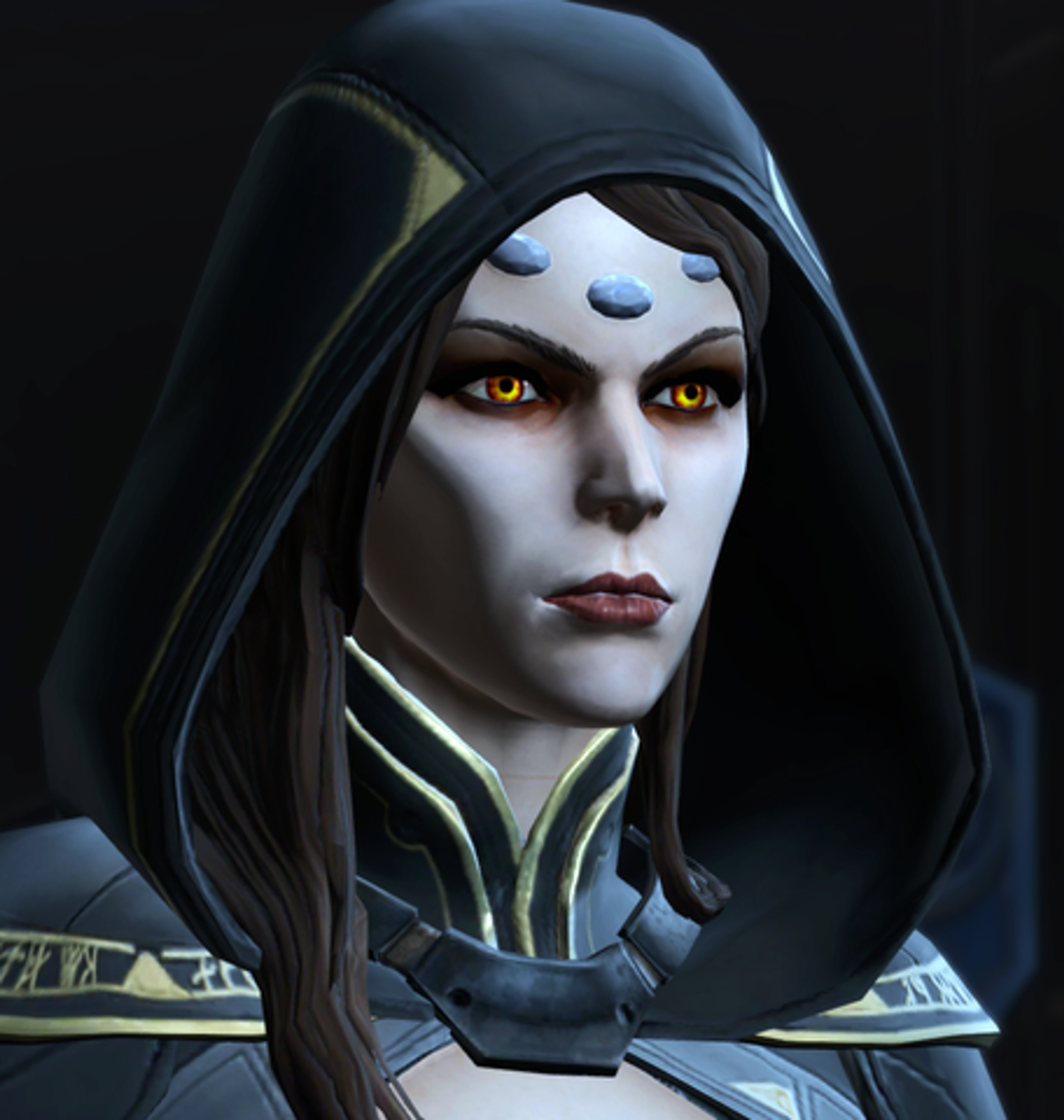 Born with incredible Force sensitivity that alarmed even her father Valkorion, who placed mental restraints on her to control her power and violent tendencies.,Spent years in isolation on Nathema as a child, where her father subjected her to painful conditioning to limit her powers and ensure her obedience.,Formed a close bond with her brother Arcann, both rejecting their father's plans for their destinies.,When Valkorion's power was reduced after events on Yavin 4, she began to sense her true capabilities but chose to bide her time.,Assisted her brother Arcann in his coup against their father, eventually serving as High Justice in his regime.,Later overthrew Arcann to become Empress of the Eternal Empire, forming an alliance with the droid SCORPIO to hunt down her mother Senya and her exiled brother.