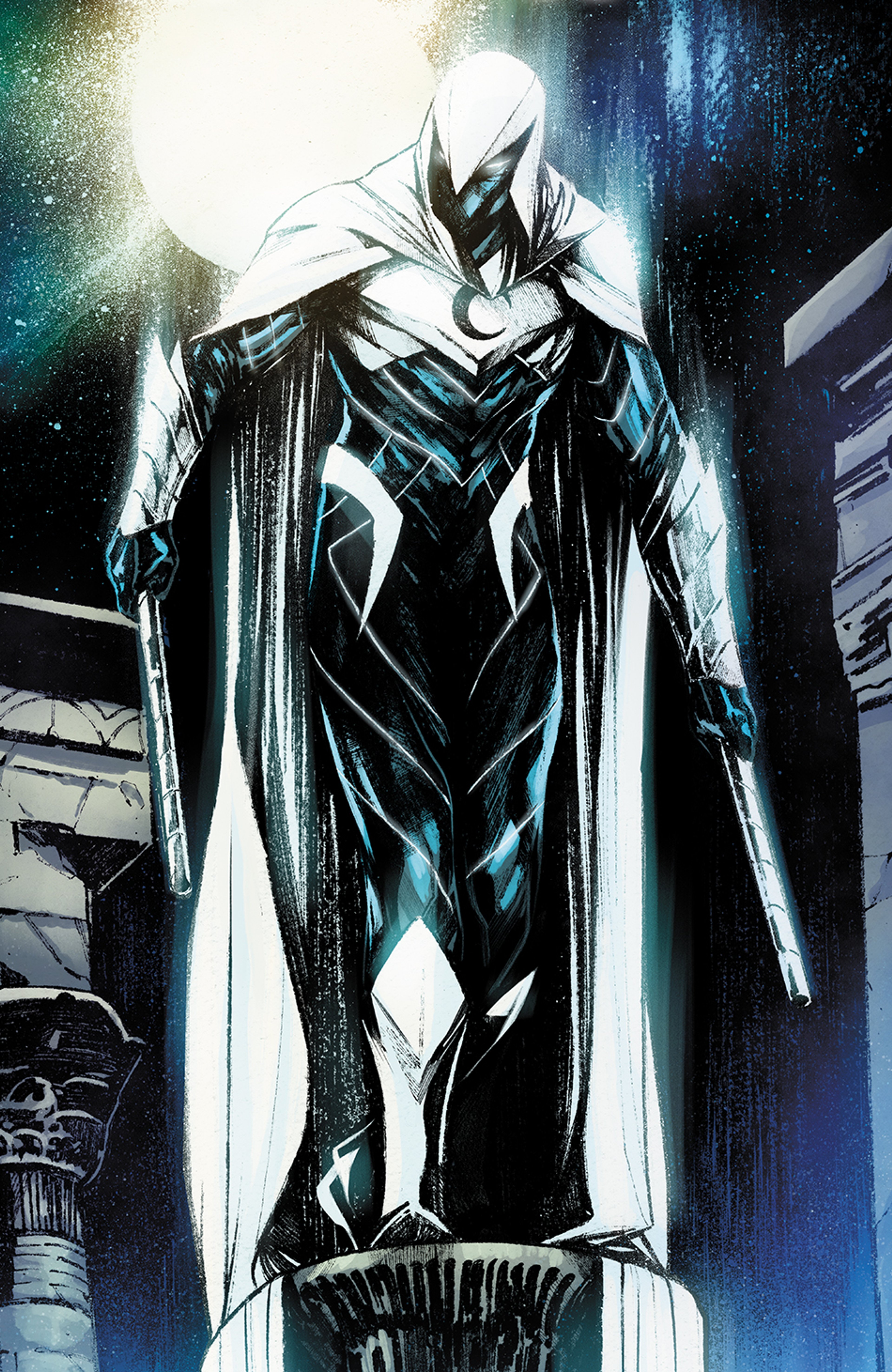 A dramatic, costumed male character with a muscular build and a staff or weapon, standing in a heroic pose.