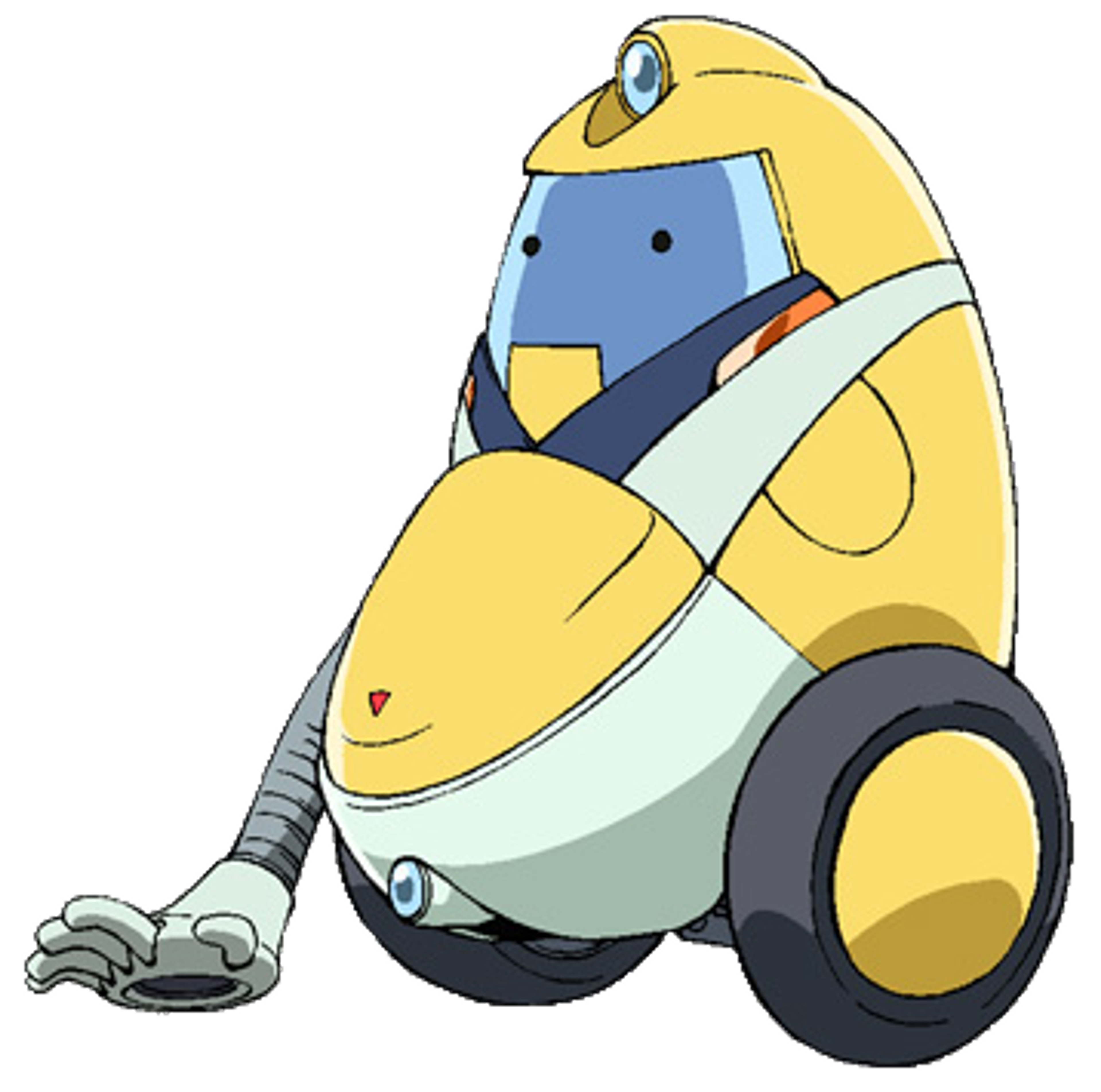 QT, a small yellow and blue robot from Space Dandy