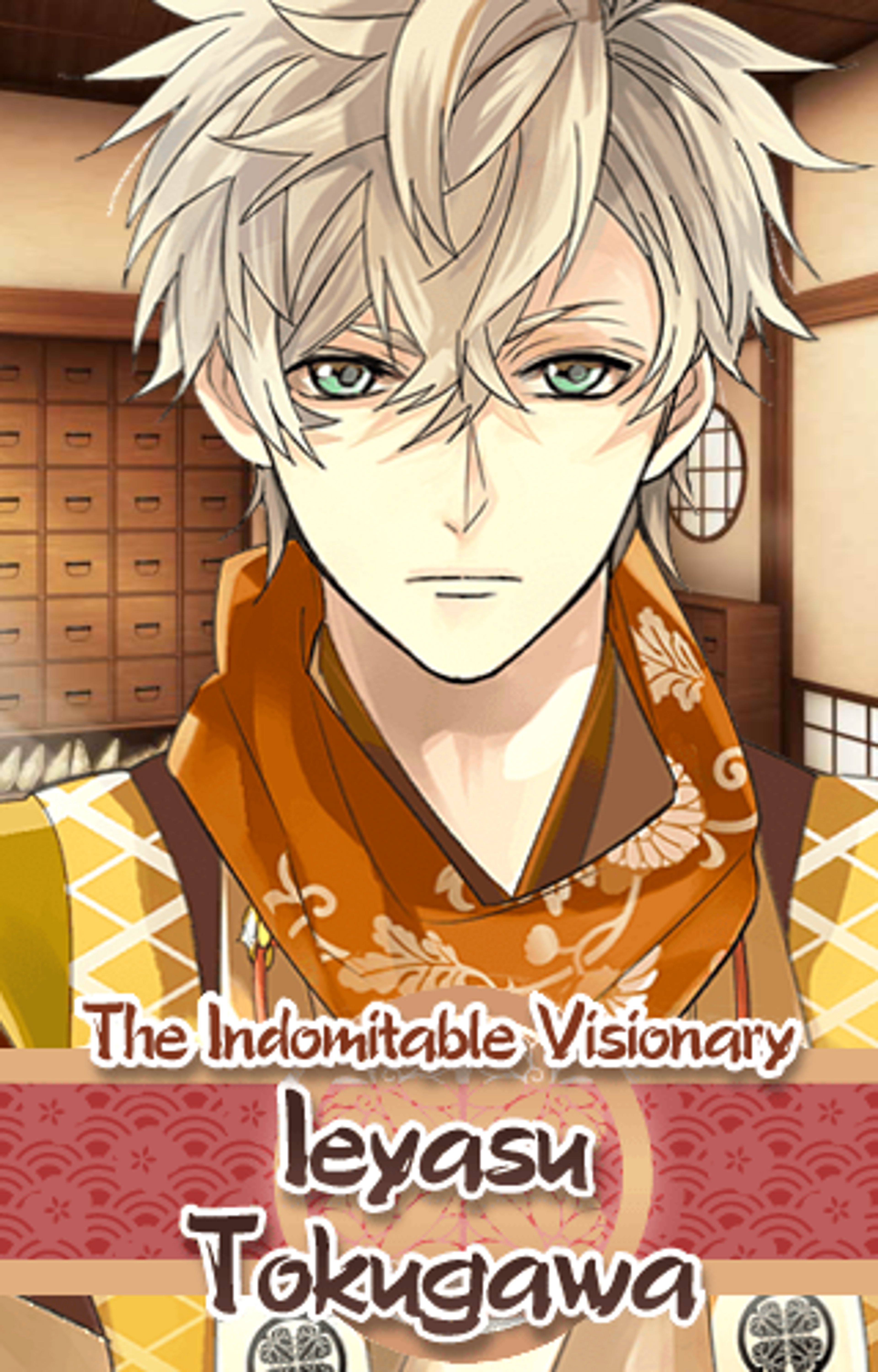 A serious-looking young man in traditional Japanese clothing