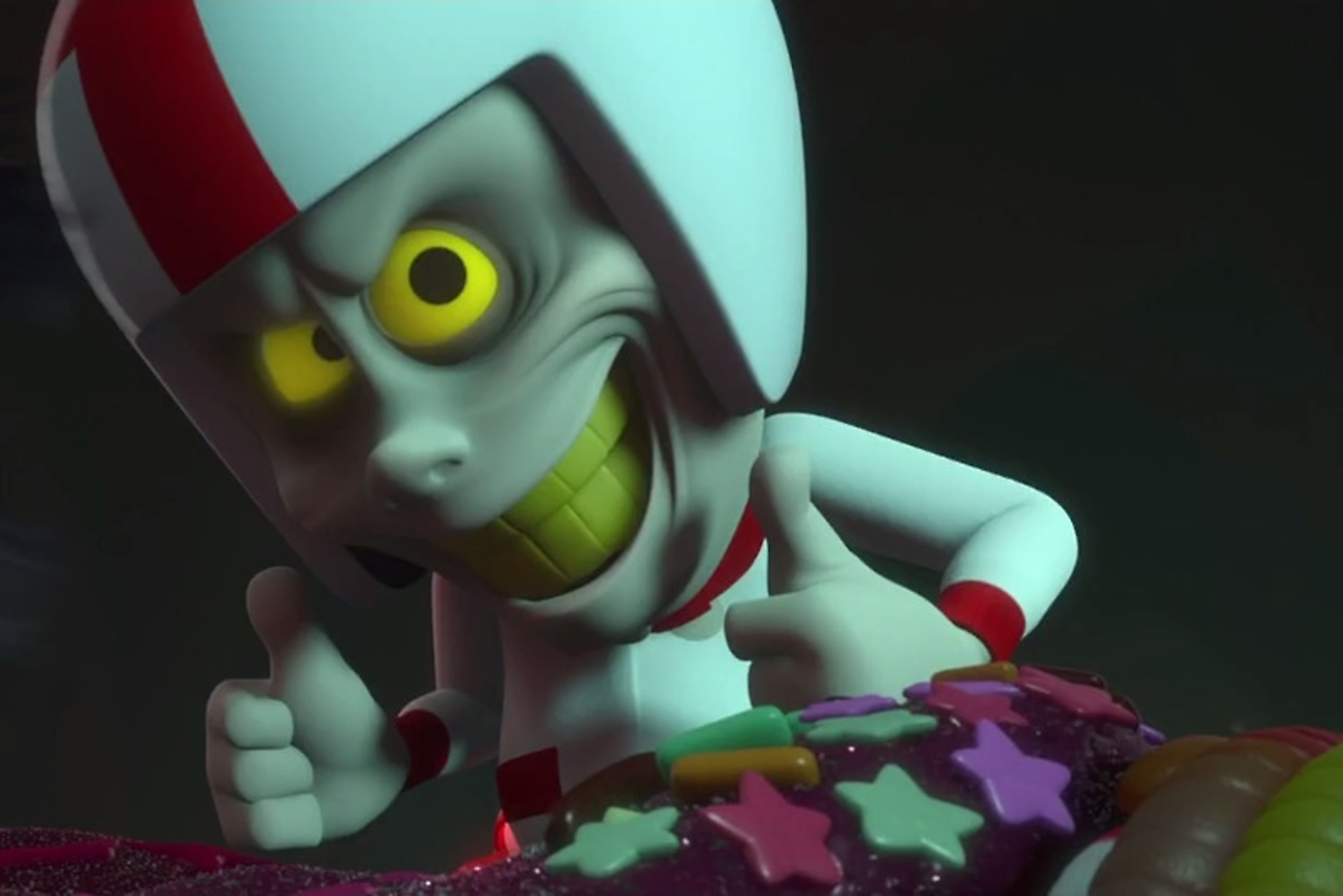 Turbo was once the beloved protagonist of 'Turbo Time', the most popular game in Litwak's Arcade during the early years.,When a new racing game called 'RoadBlasters' was installed and stole his spotlight, Turbo became consumed with jealousy and abandoned his game.,He attempted to take over RoadBlasters by crashing into the player's car during gameplay, causing both games to be labeled as malfunctioning and ultimately unplugged.,Turbo somehow survived the unplugging and hid within the arcade for years, learning coding and biding his time.,When Sugar Rush was plugged in around 1997, Turbo infiltrated its code and transformed himself into King Candy, while simultaneously reprogramming the game to erase Princess Vanellope von Schweetz's role and turning her into a glitch.,He established himself as the ruler of Sugar Rush and created the narrative that glitches couldn't leave their games, keeping Vanellope ostracized and preventing her from racing, which would have reset the game and exposed his deception.