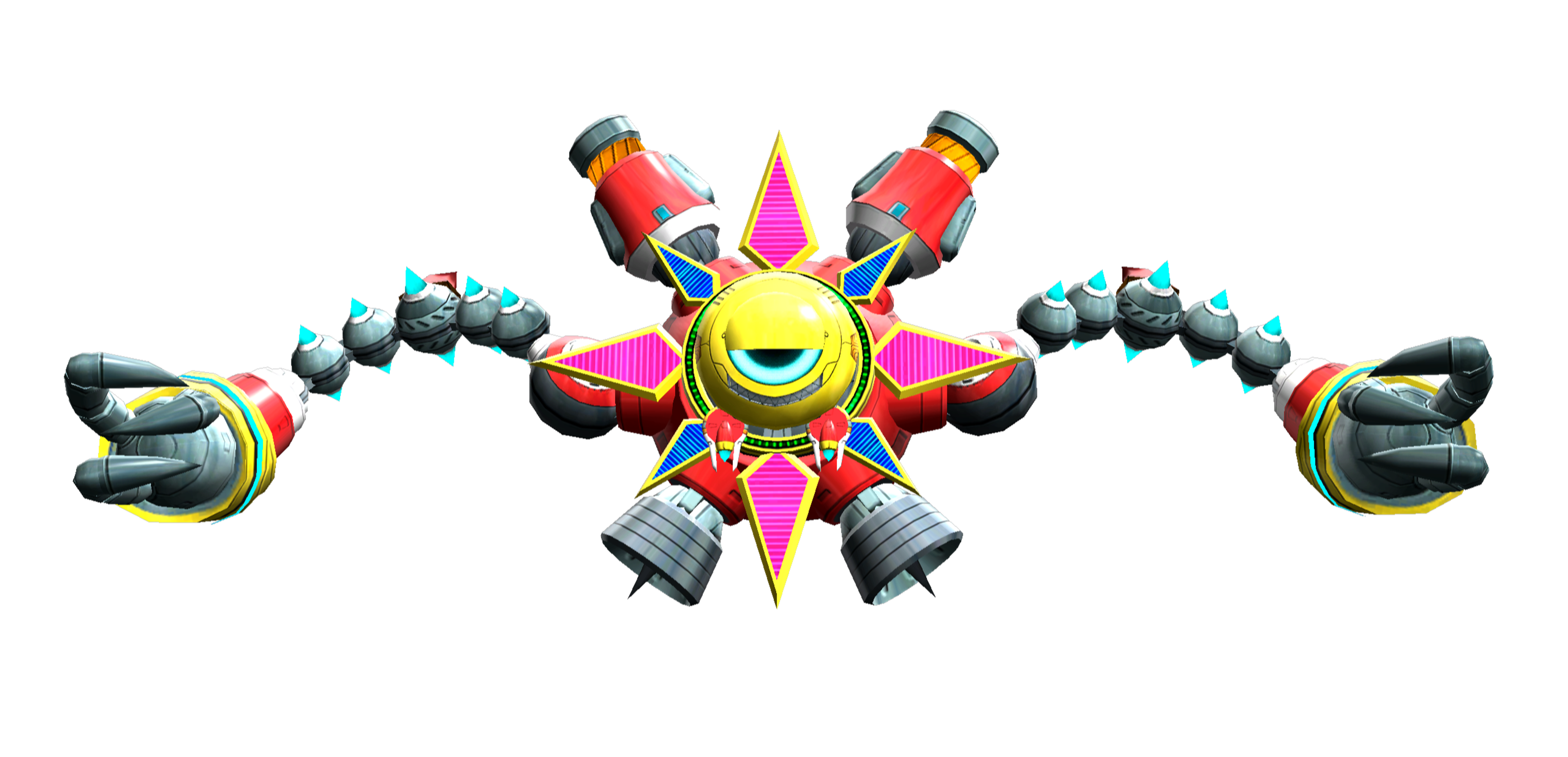 A large, mechanical, ferris wheel-like boss character from the Sonic the Hedgehog universe.