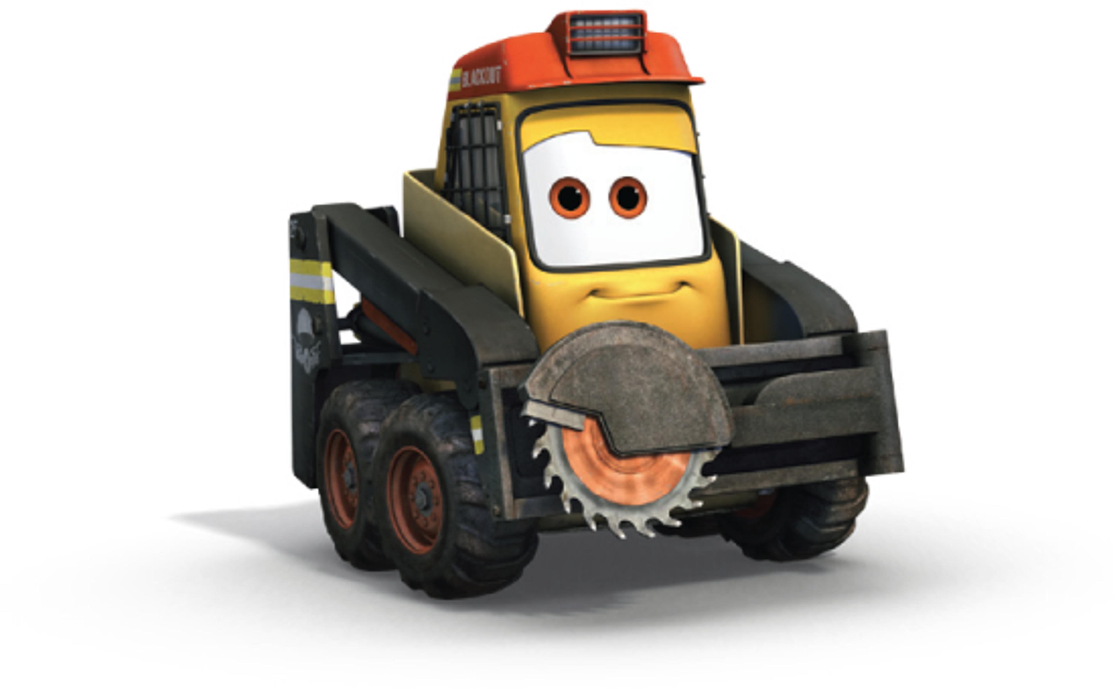 An anthropomorphized tow truck character wearing a firefighter's helmet, from the Cars/Planes universe.