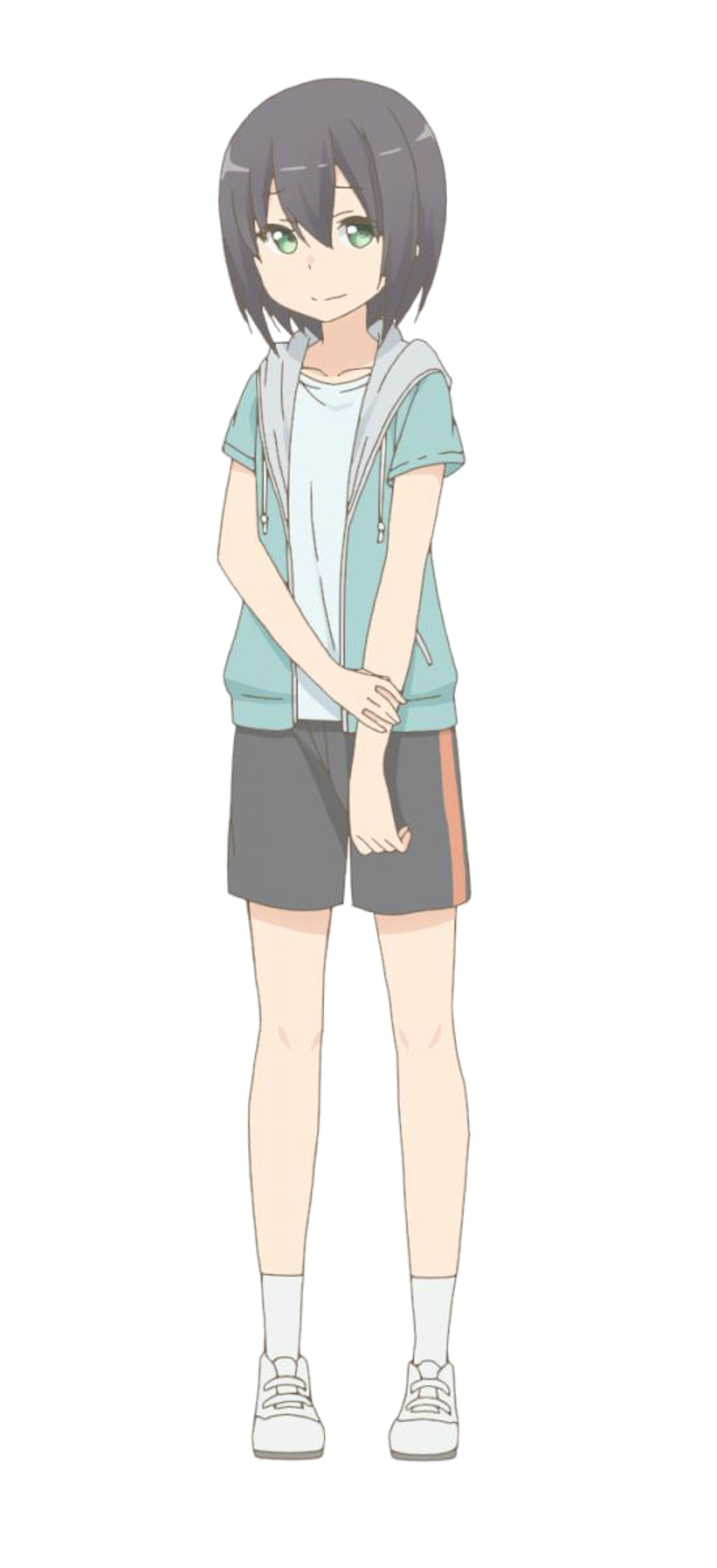 An anime-style character with a feminine appearance wearing casual clothing