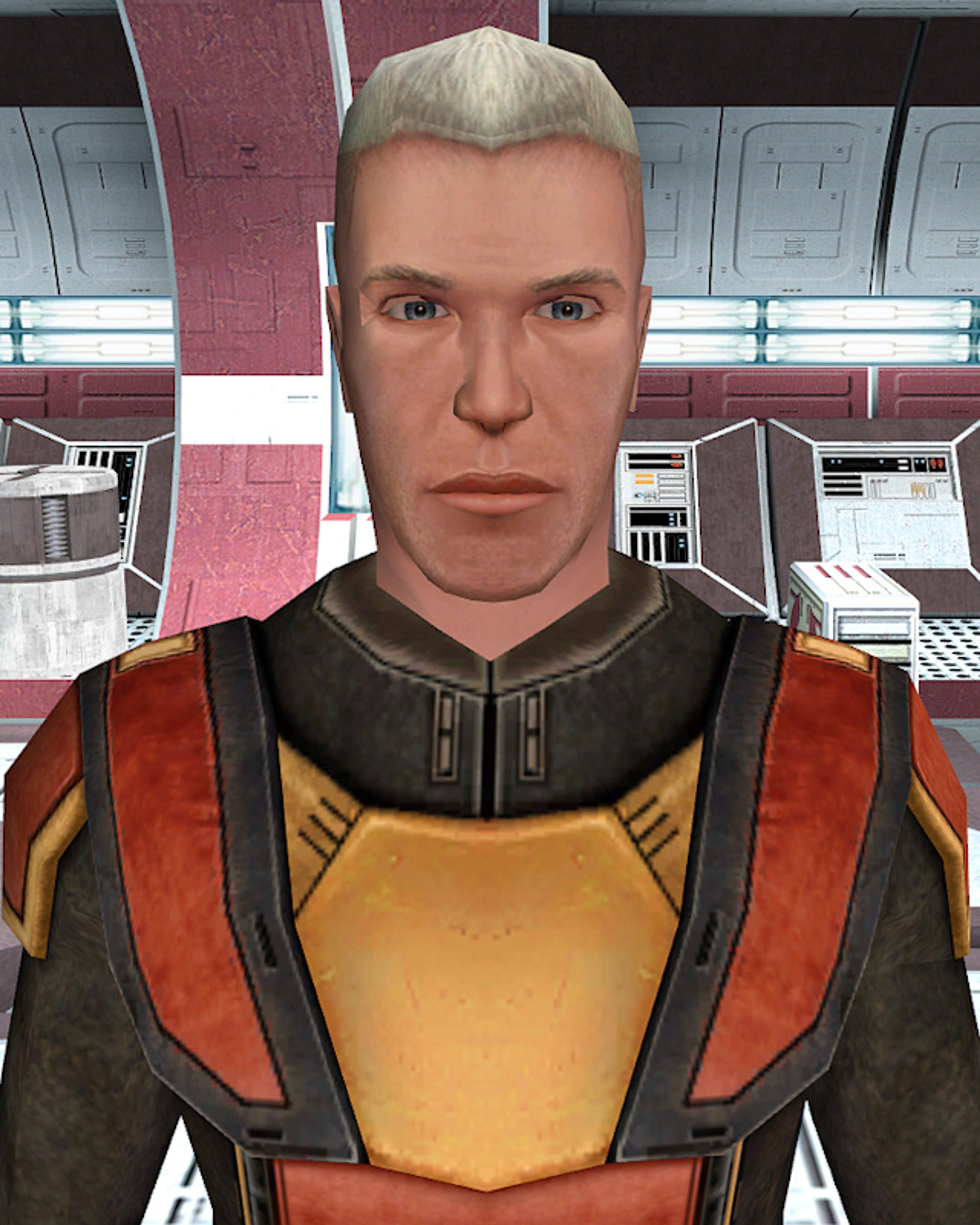 A young, blond-haired human male in a Republic Navy uniform