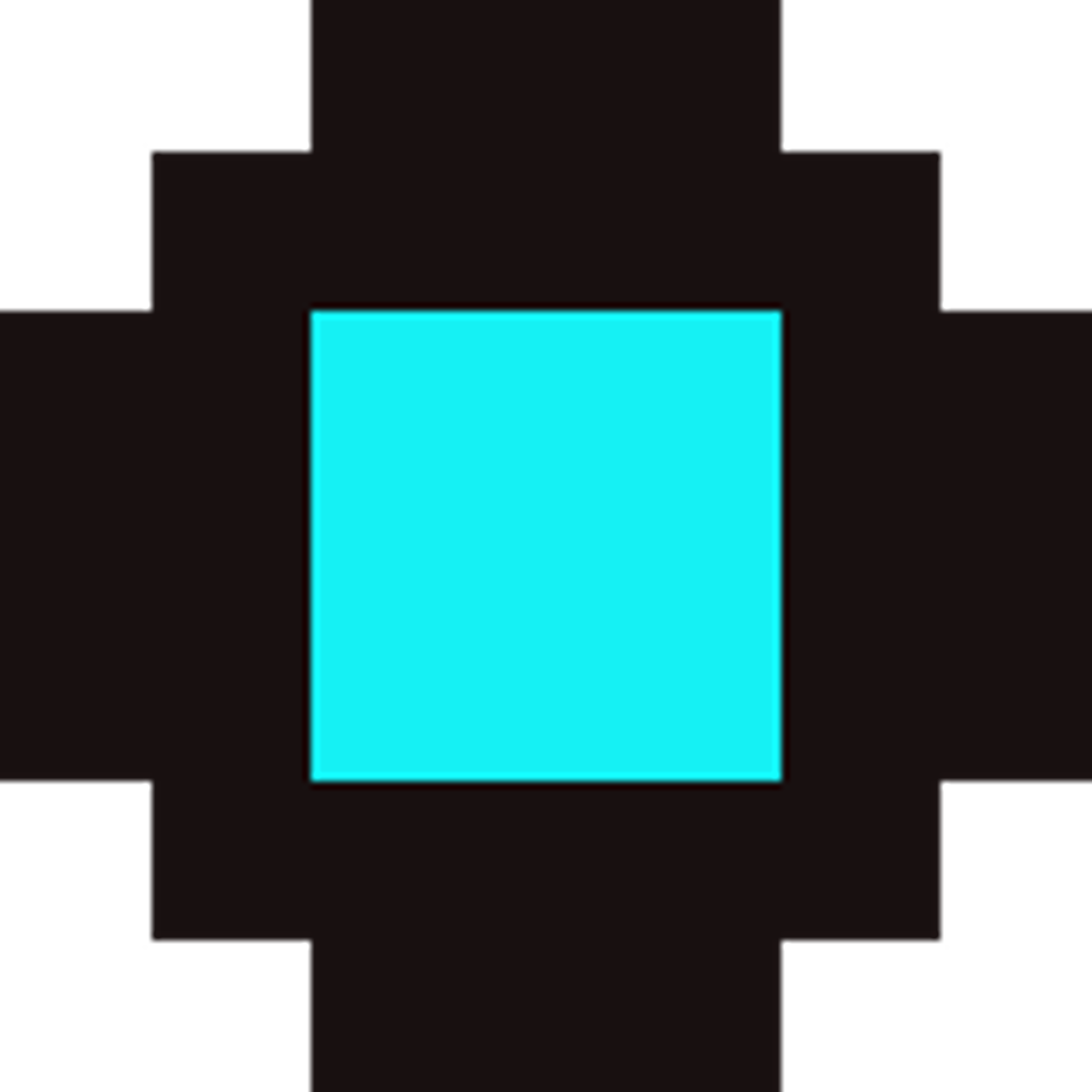 A large, glowing blue square against a dark background.