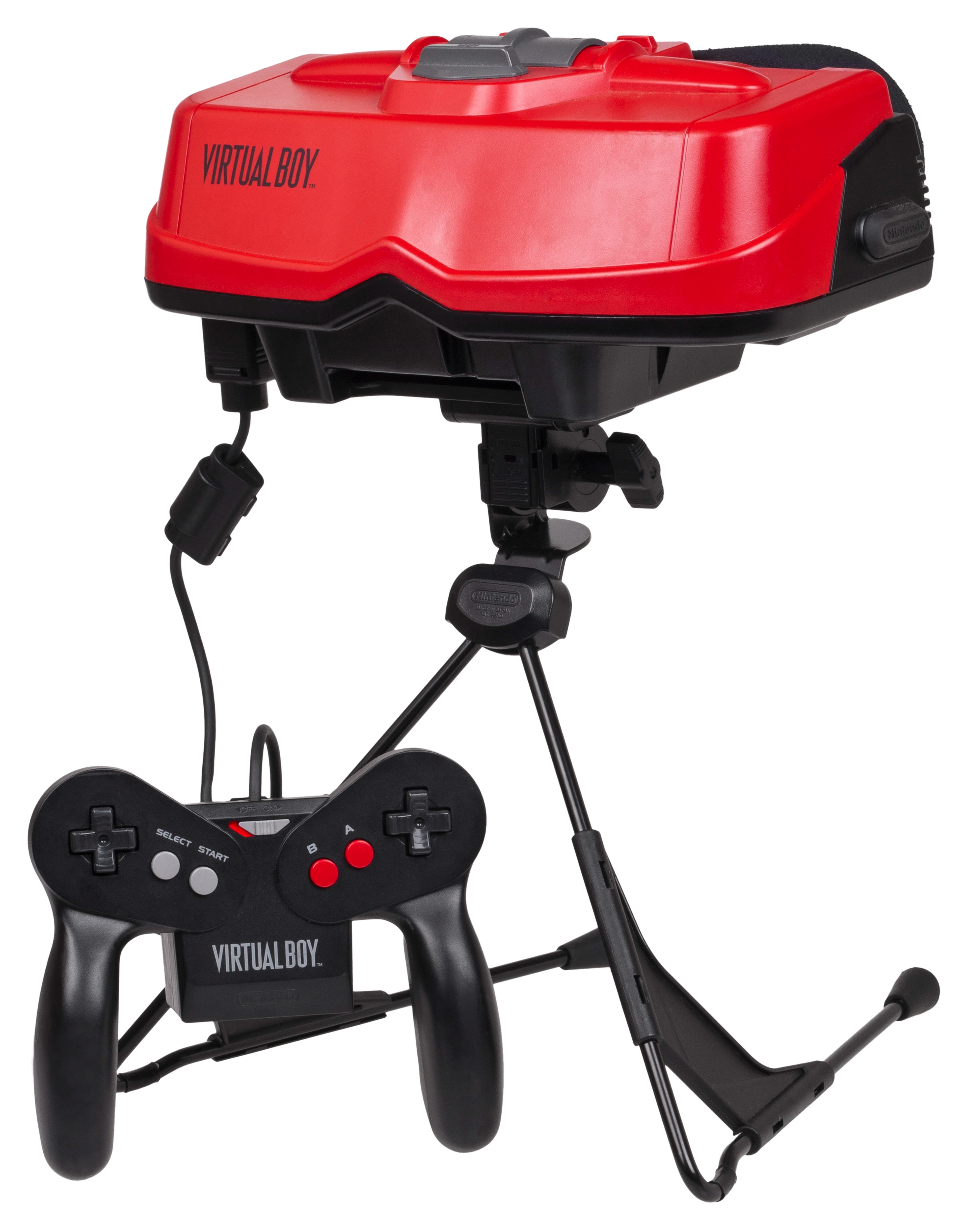 Virtual Boy, a personified Nintendo gaming console character with red and black color scheme