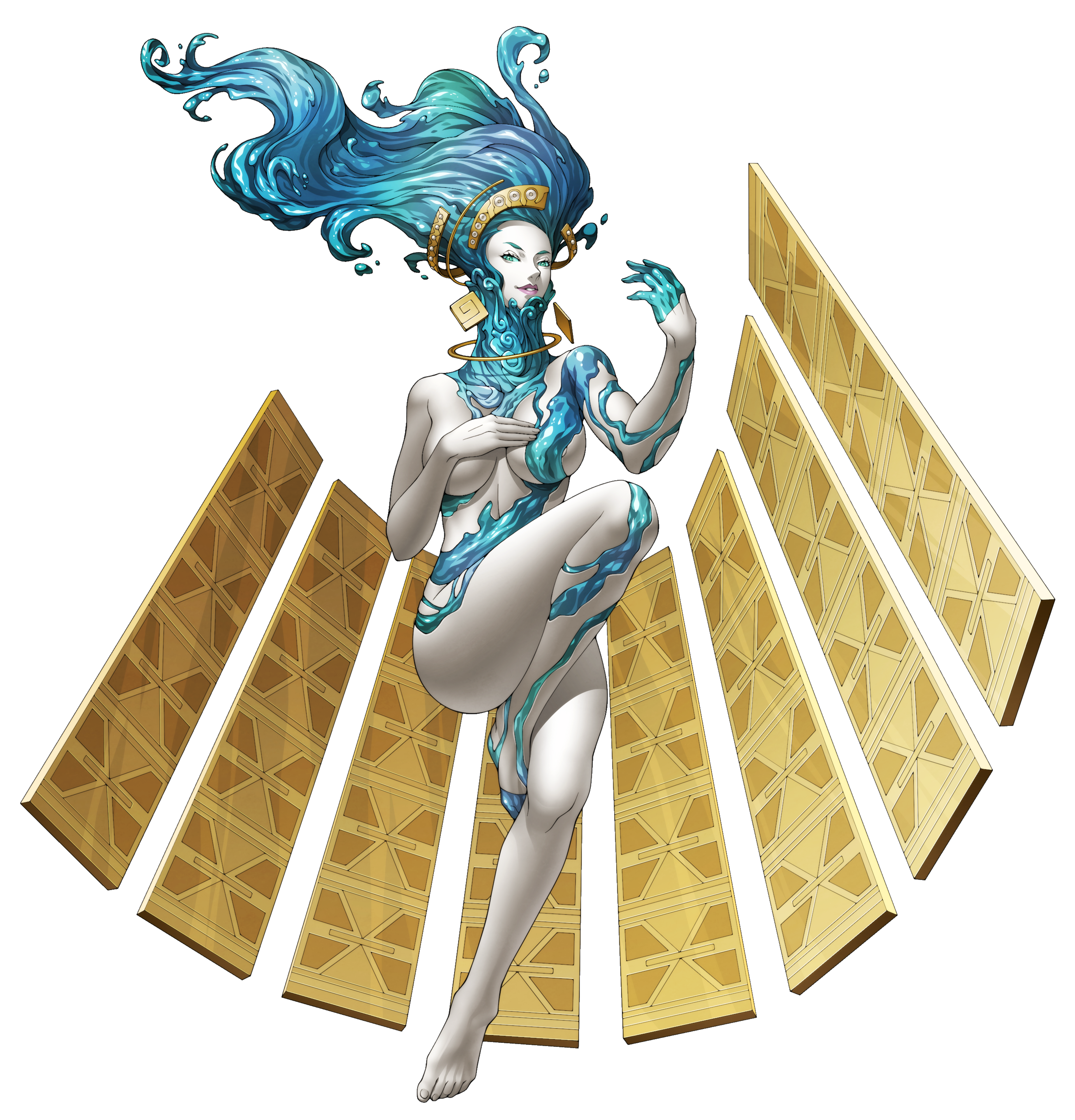 Anahita, Zoroastrian water goddess in golden armor