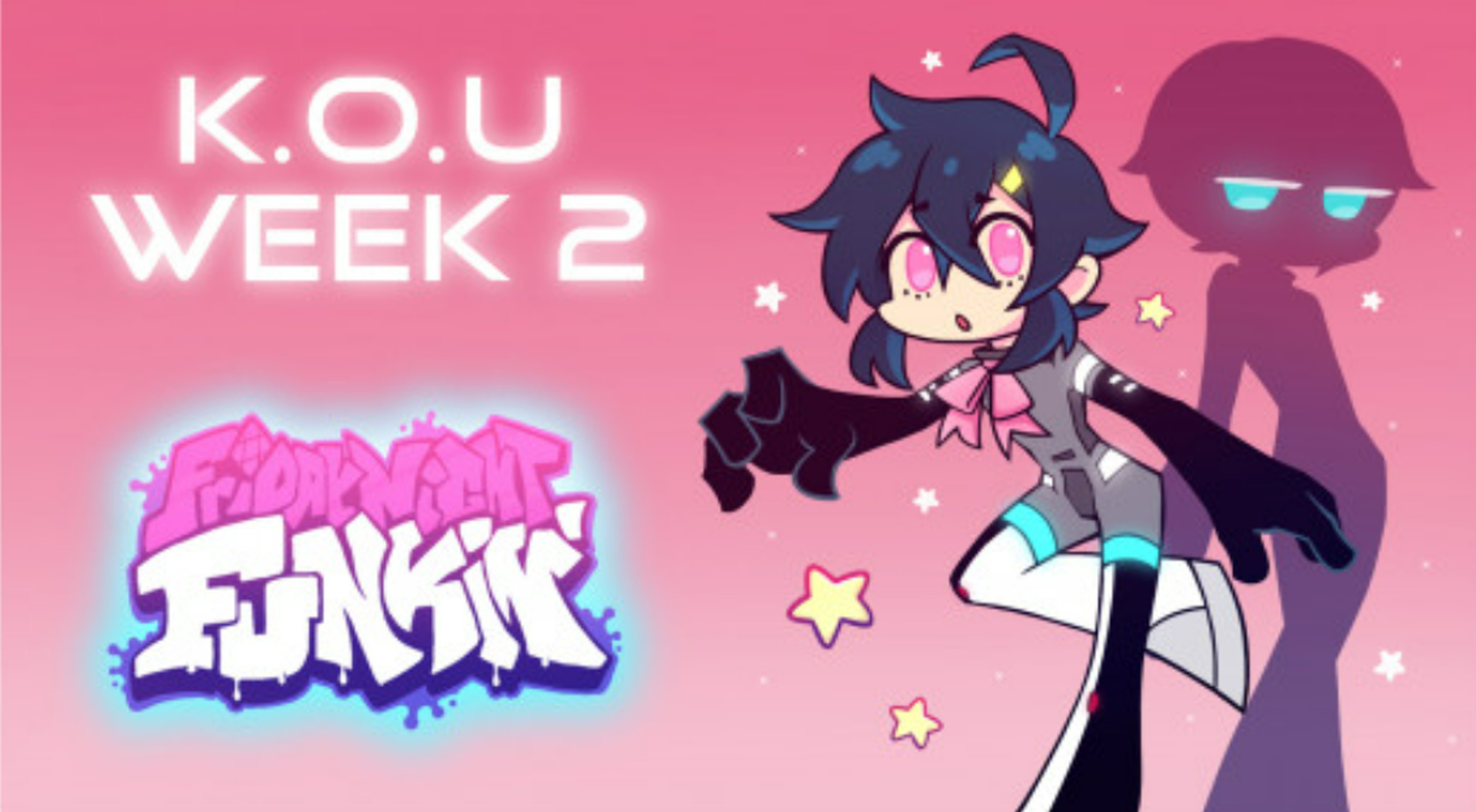 An anime-style character named Kou, an android designed for space observation and exploration, with teal hair, pink eyes, and a gray and white outfit.