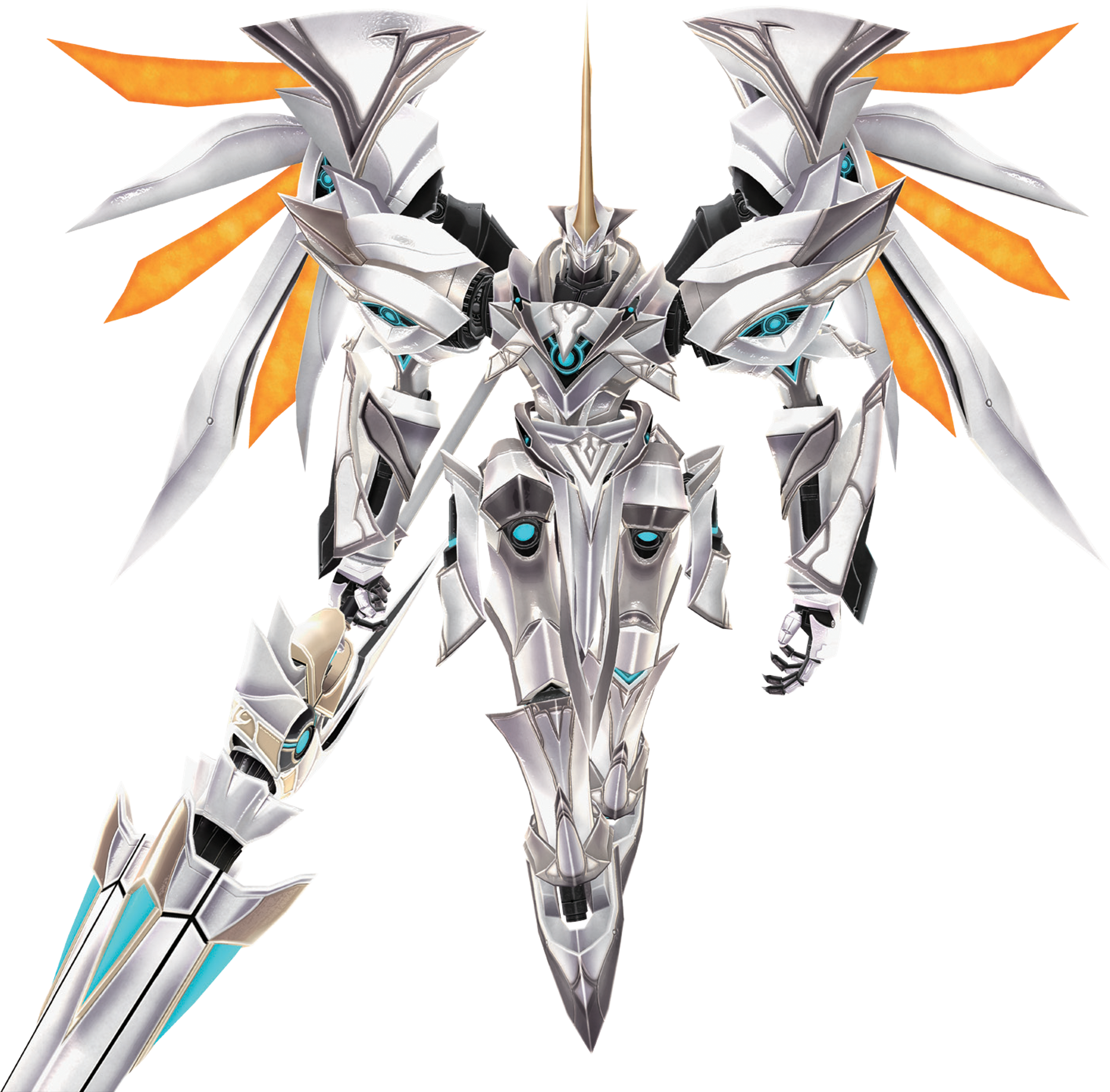 A towering, silver-armored divine knight known as Argreion, the Argent Knight, from the Kiseki/Trails universe.