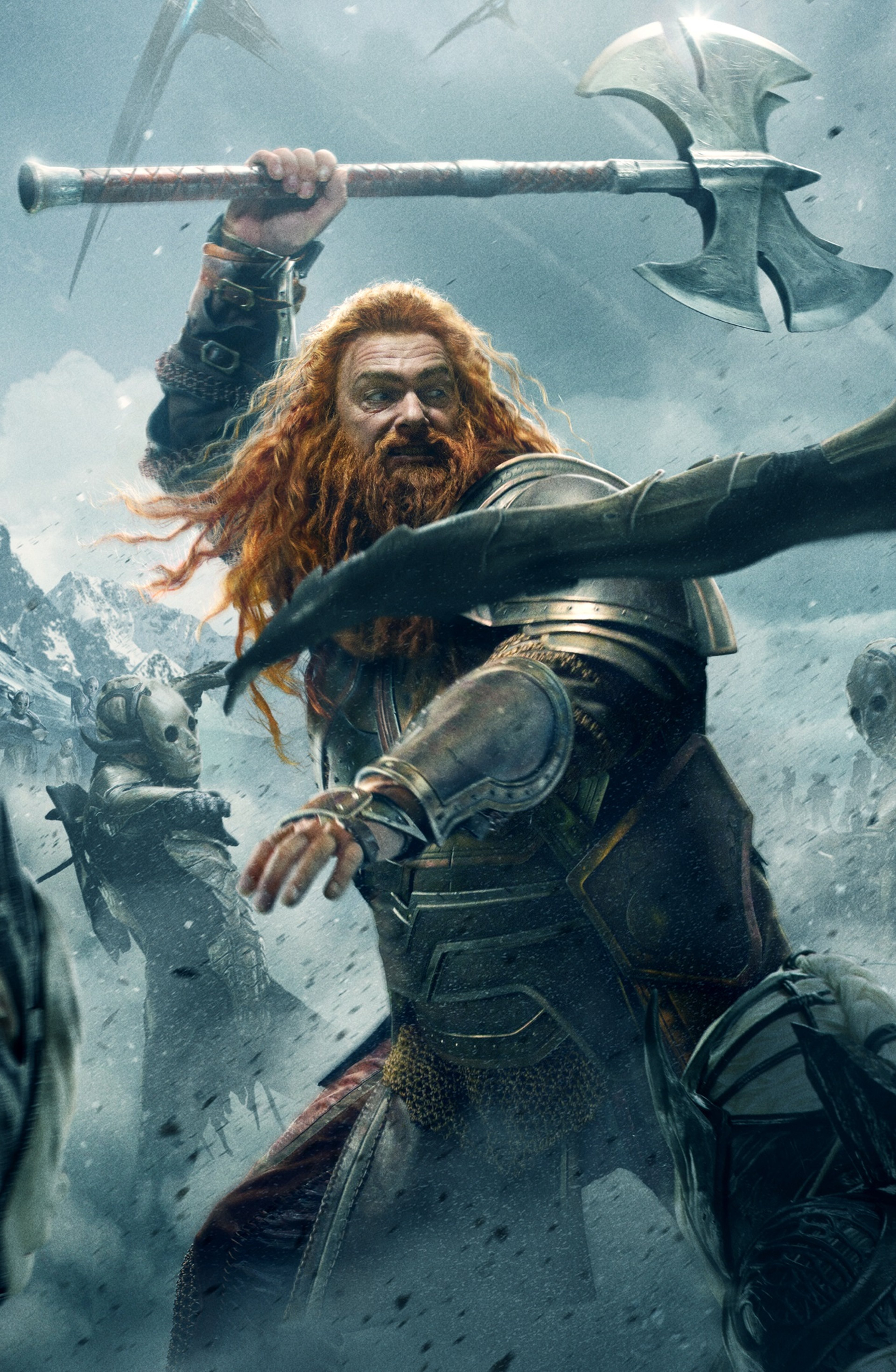 Asgardian warrior Volstagg, a large red-bearded man