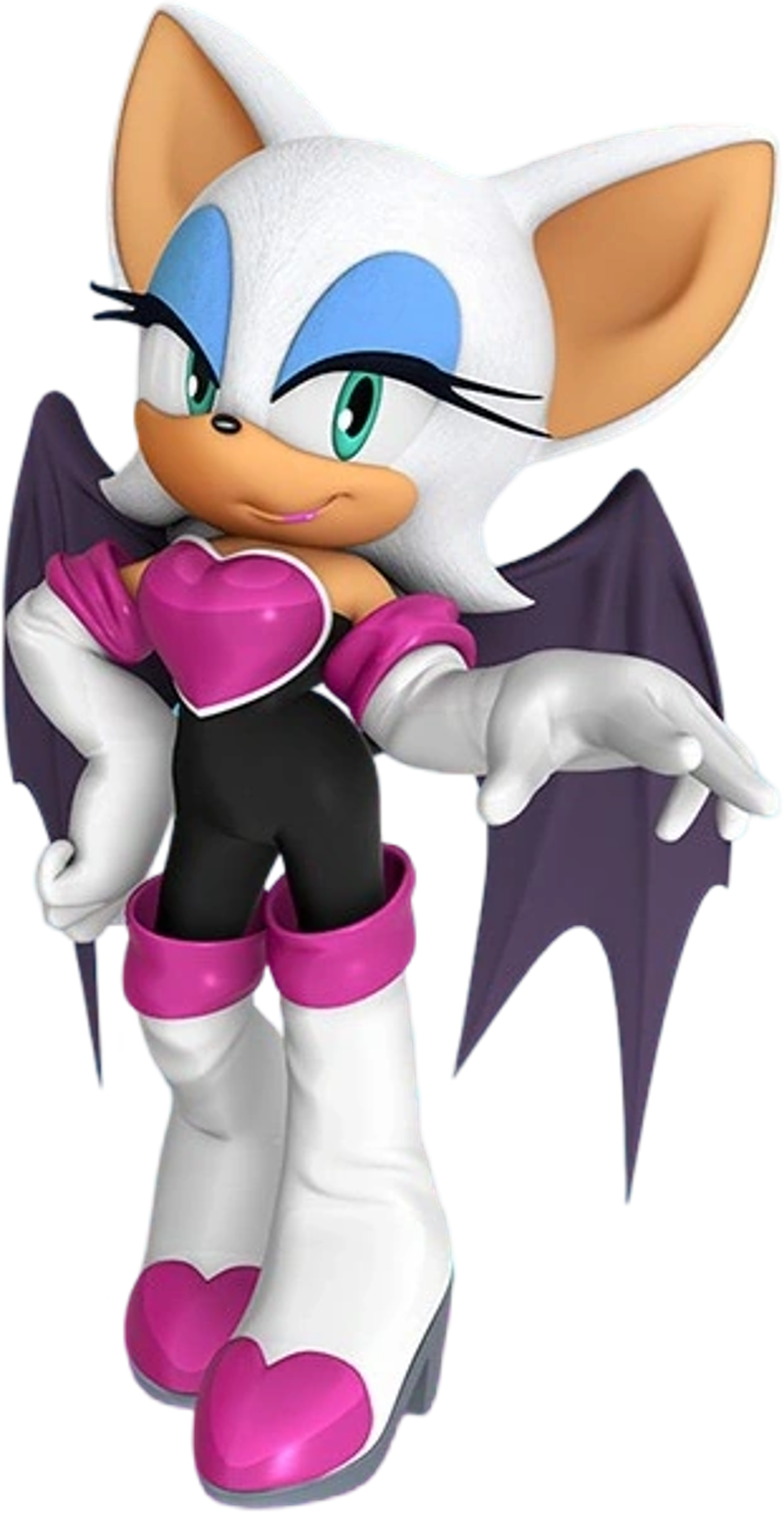 Rouge was born with a natural affinity for precious stones and began her career as a professional jewel thief at a young age.,Her exceptional skills in stealth and theft eventually caught the attention of the government organization G.U.N. (Guardian Units of Nations), who recruited her as a spy.,She first encountered Sonic and his friends while pursuing the Chaos Emeralds and the Master Emerald during the events surrounding the Space Colony ARK.,After the ARK incident, she formed Team Dark alongside Shadow the Hedgehog and E-123 Omega, becoming one of their most valuable agents.,Despite her role as a government agent, she continues to maintain her identity as a treasure hunter and occasionally pursues rare jewels in her spare time.,She has a complex relationship with Knuckles the Echidna, the guardian of the Master Emerald, characterized by rivalry, mutual attraction, and occasional cooperation.,Rouge has mentioned having a mother, though little is known about her family background.