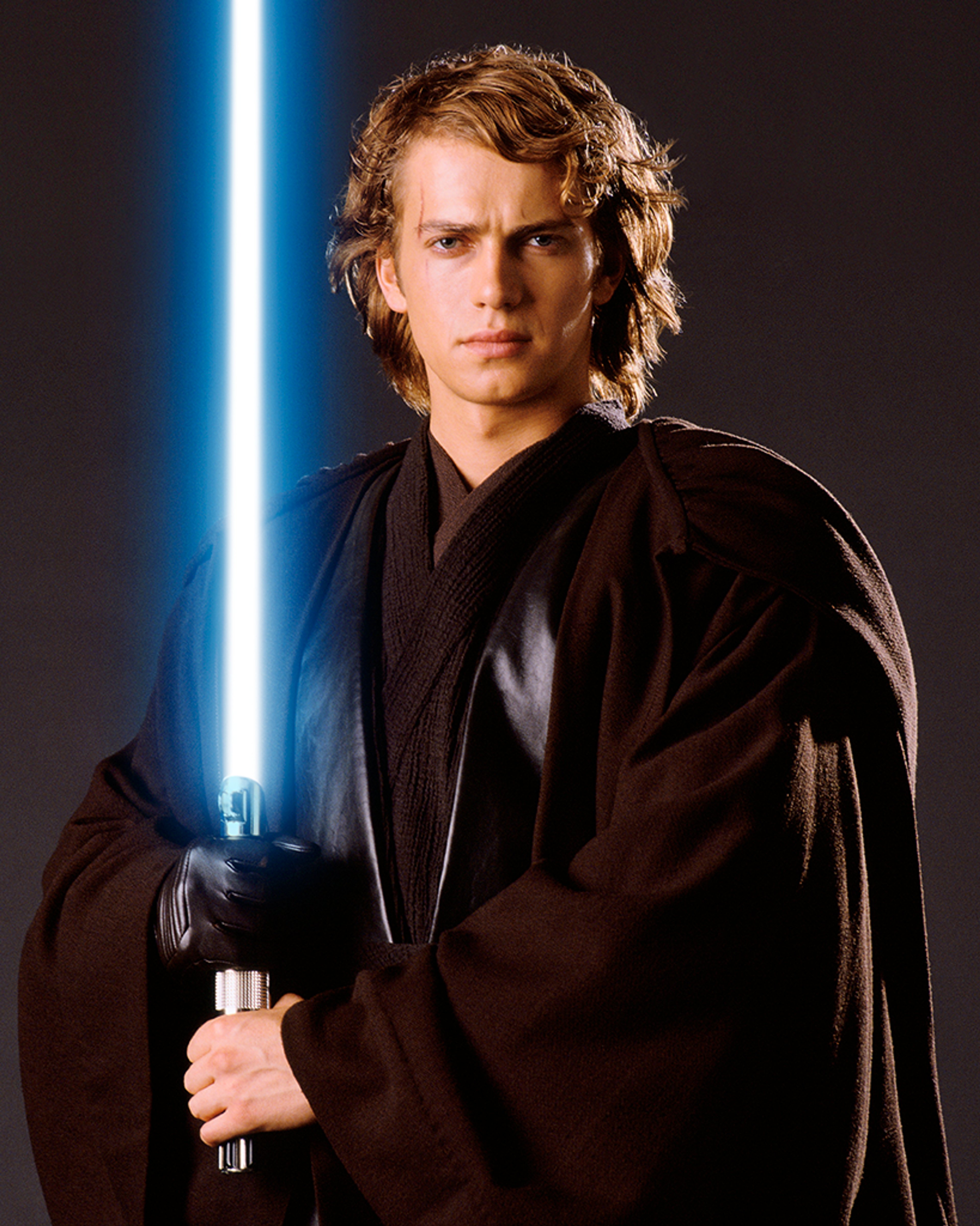 Born into slavery on Tatooine,Discovered to be Force sensitive as a child,Taken in by Jedi Master Qui-Gon Jinn to be trained,Participated in pod races to win his freedom,Left his mother behind when he joined the Jedi Order,Married Senator Padmé Amidala in secret,Fought as a Jedi General in the Clone Wars,Turned to the dark side after visions of Padmé dying,Became Darth Vader, agent of the Empire and apprentice to Darth Sidious,Helped destroy the Jedi Order,Nearly killed in a duel with Obi-Wan Kenobi, leaving him badly injured,Encased in black armor to keep him alive,Continued serving the Empire for decades, hunting down surviving Jedi,Eventually, killed Darth Sidious to save his son Luke