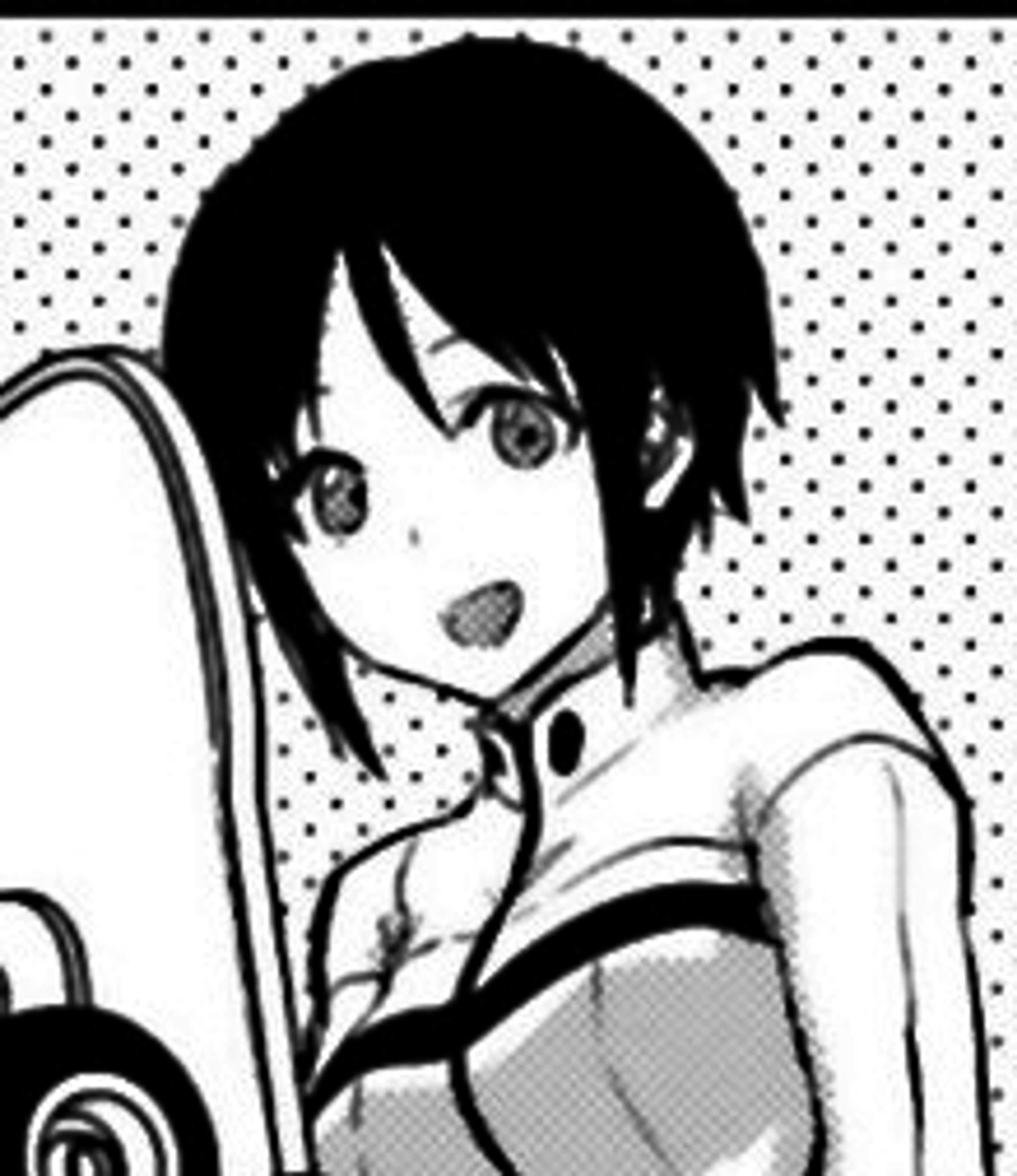 An anime-style character in a school uniform holding a weapon