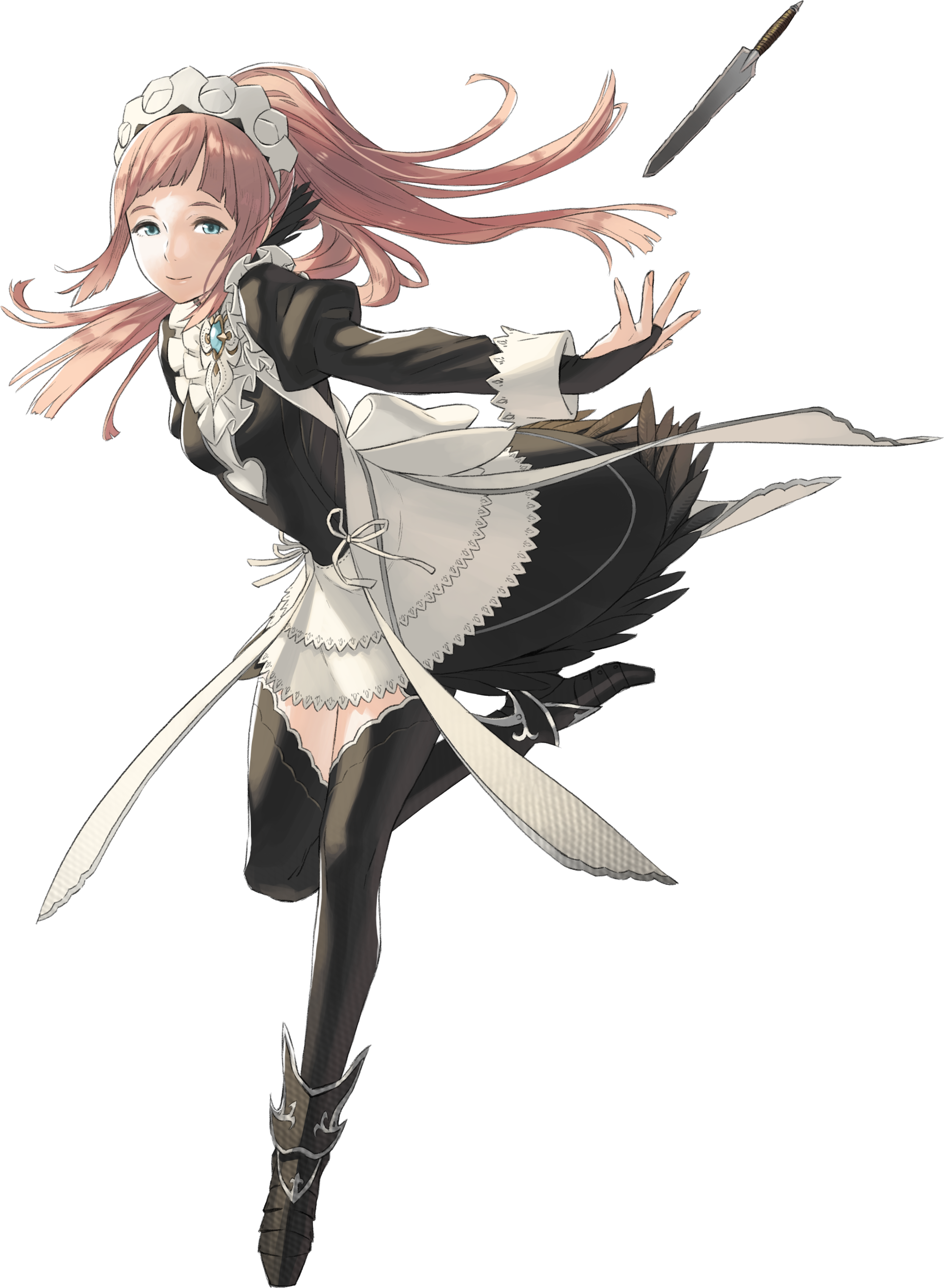 Felicia was born to the Ice Tribe in a remote village.,She and her twin sister Flora were sent to serve the royal family of Nohr.,Felicia is known for her clumsiness but strong work ethic.