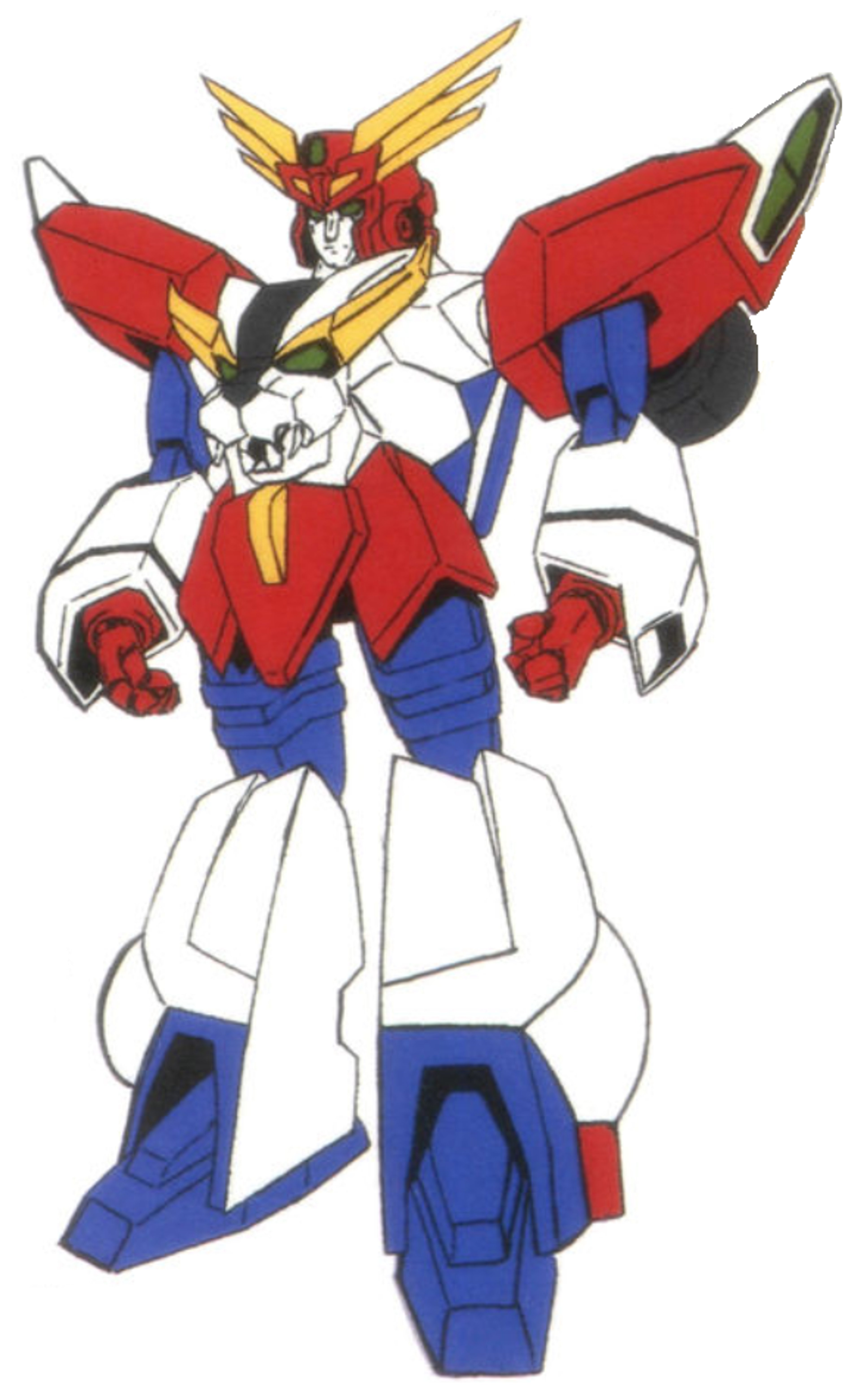 A transforming robot character with a lion-faced chest plate